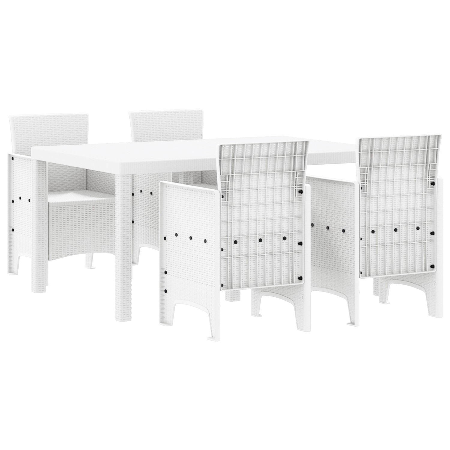 vidaXL 5-Teiliges Garten Essset Weiß Poly-Rattan 3378702 vidaXL 5-Teiliges Garten Essset Weiß Poly-Rattan 3378702 von VIDAXL