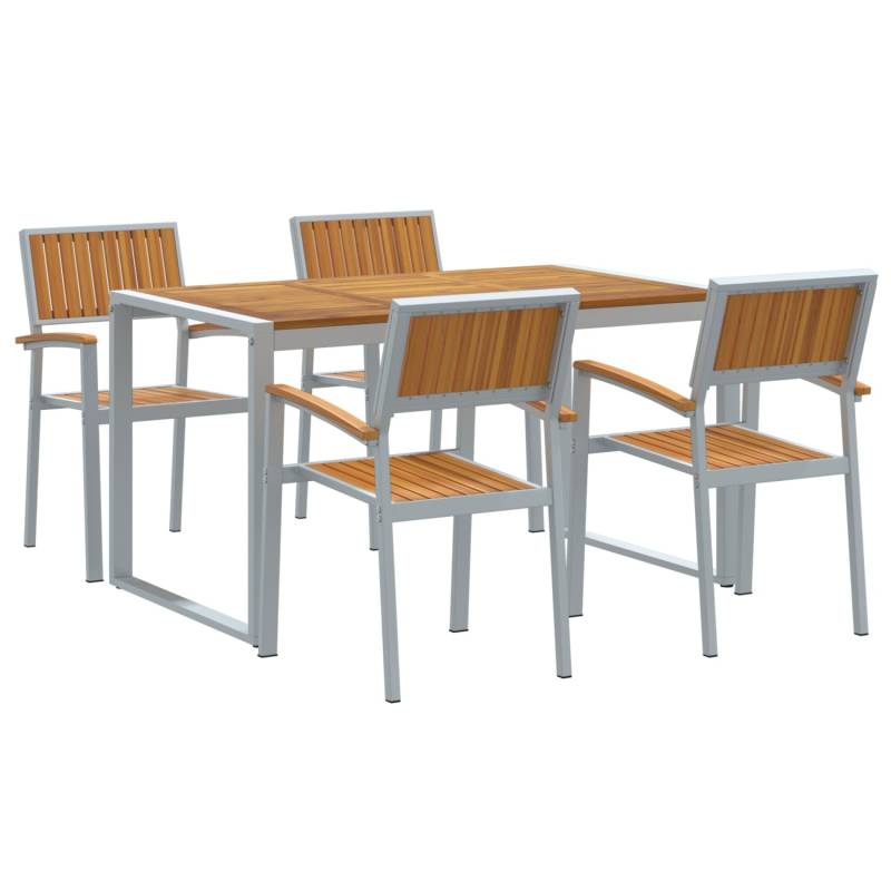 vidaXL 5-Teiliges Garten-Essset aus AkazienMassivholz und Metall 3284367 von VIDAXL