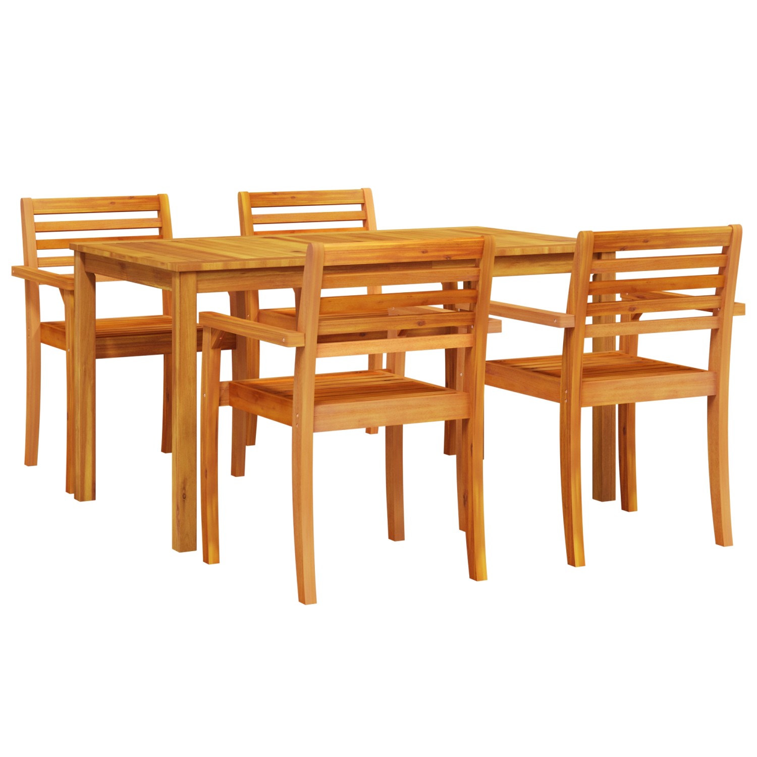 vidaXL 5-Teiliges Garten-Essset aus Massivem Akazienholz 3375663 von VIDAXL