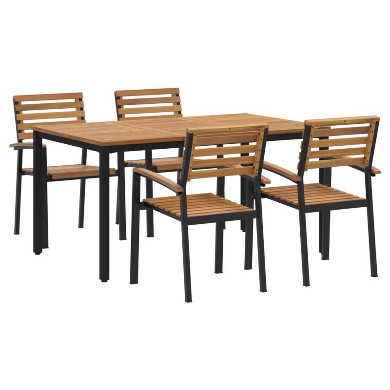 vidaXL 5-Teiliges Garten Essset aus Massivholz Akazie und Metall 3284399 von VIDAXL