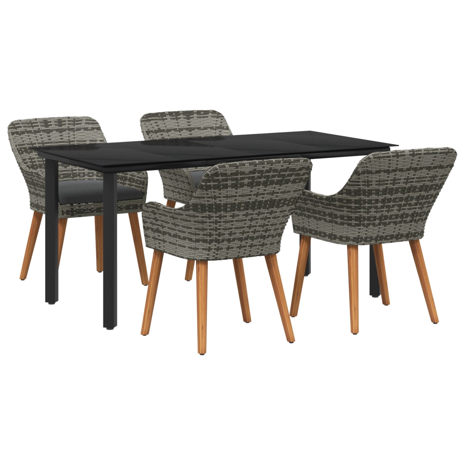 vidaXL 5-Teiliges Garten-Essset in Grau Poly Rattan 3261687 vidaXL 5-Teiliges Garten-Essset in Grau Poly Rattan 3261687 von VIDAXL
