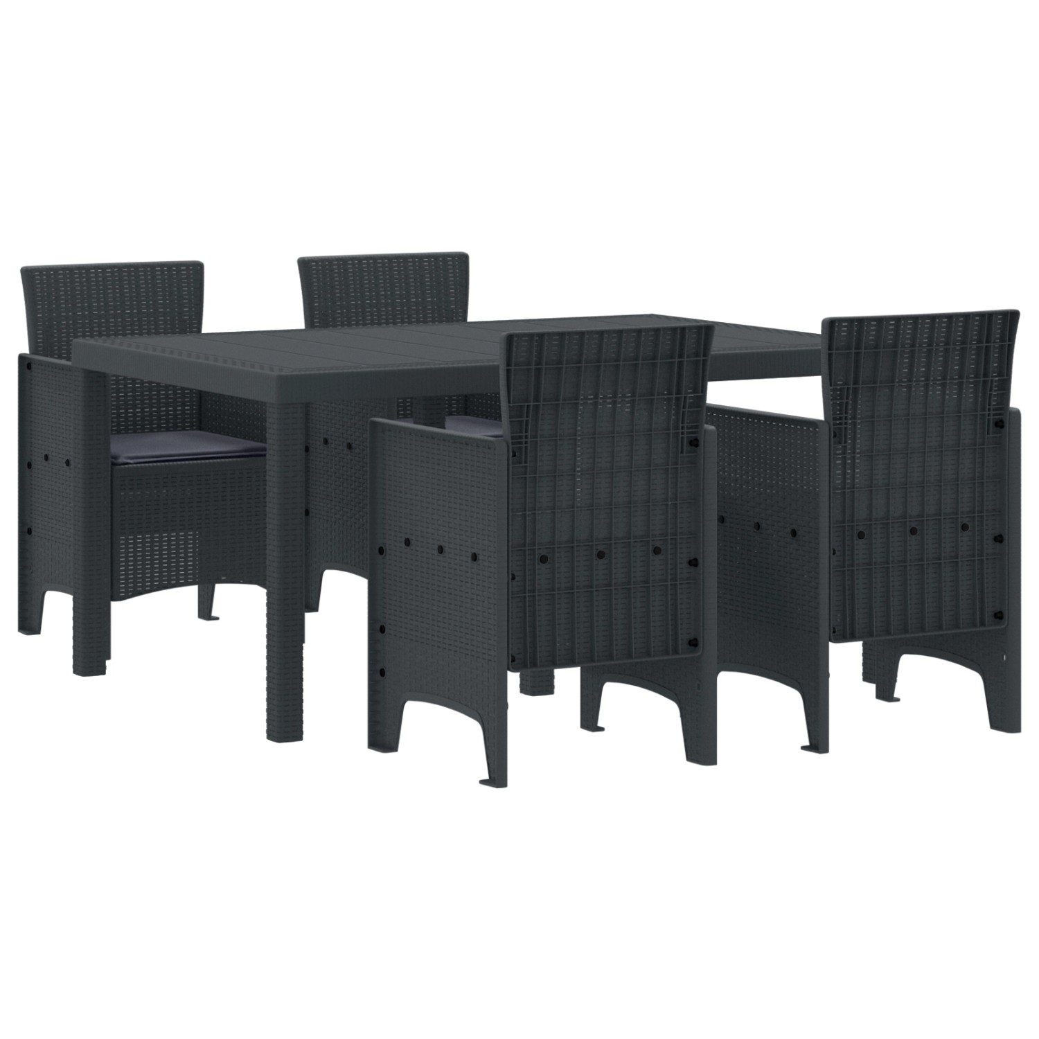 vidaXL 5-Teiliges Garten Essset mit Kissen Anthrazit Poly-Rattan 3378695 vidaXL 5-Teiliges Garten Essset mit Kissen Anthrazit Poly-Rattan 3378695 von VIDAXL