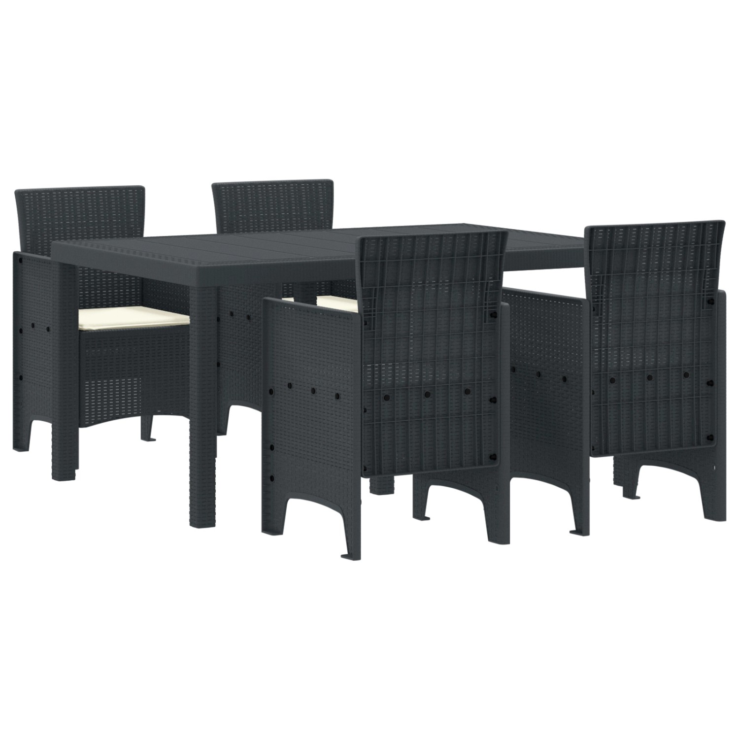 vidaXL 5-Teiliges Garten Essset mit Kissen Anthrazit Poly Rattan 3378696 vidaXL 5-Teiliges Garten Essset mit Kissen Anthrazit Poly Rattan 3378696 von VIDAXL