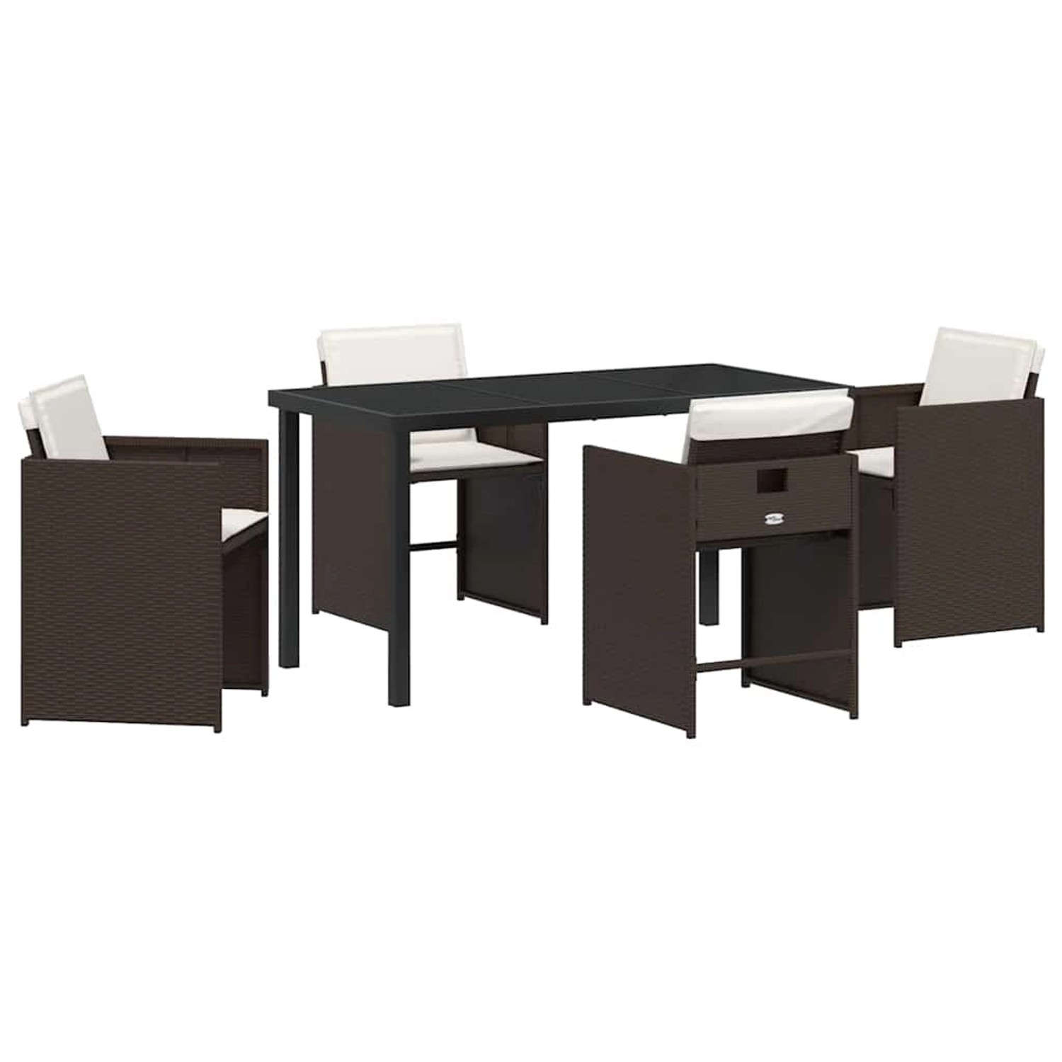 vidaXL 5-Teiliges Garten-Essset mit Kissen Braunes Poly Rattan 3379985 vidaXL 5-Teiliges Garten-Essset mit Kissen Braunes Poly Rattan 3379985 von VIDAXL