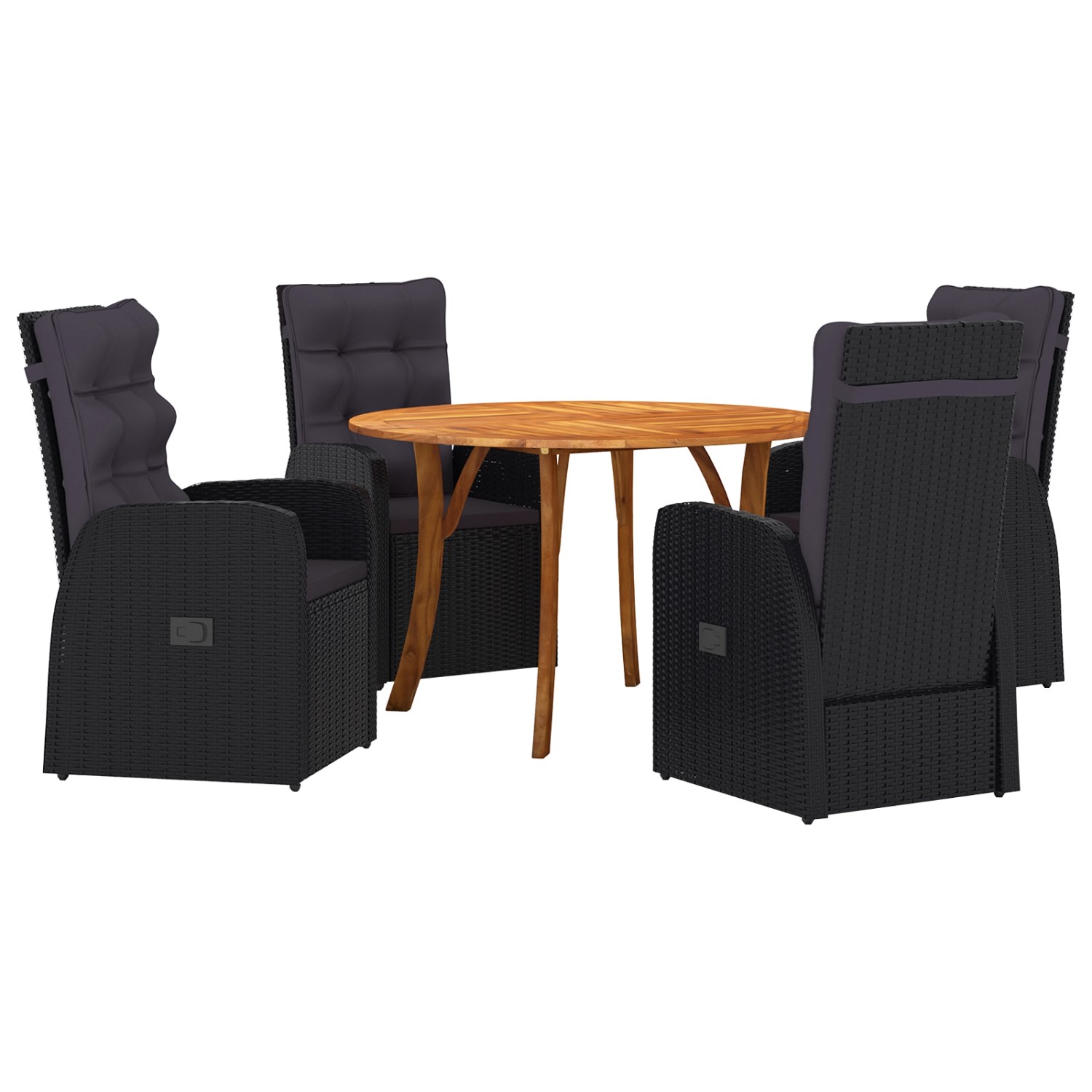 vidaXL 5-Teiliges Garten-Essset mit Kissen Schwarz Poly Rattan Akazie 3172822 vidaXL 5-Teiliges Garten-Essset mit Kissen Schwarz Poly Rattan Akazie 3172822 von VIDAXL