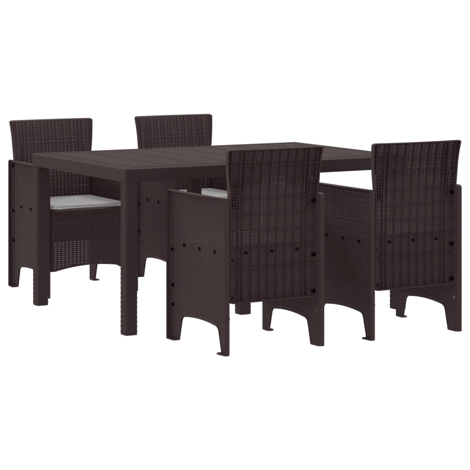vidaXL 5-Teiliges Garten Essset mit Kissen in Braun Poly Rattan 3378699 vidaXL 5-Teiliges Garten Essset mit Kissen in Braun Poly Rattan 3378699 von VIDAXL