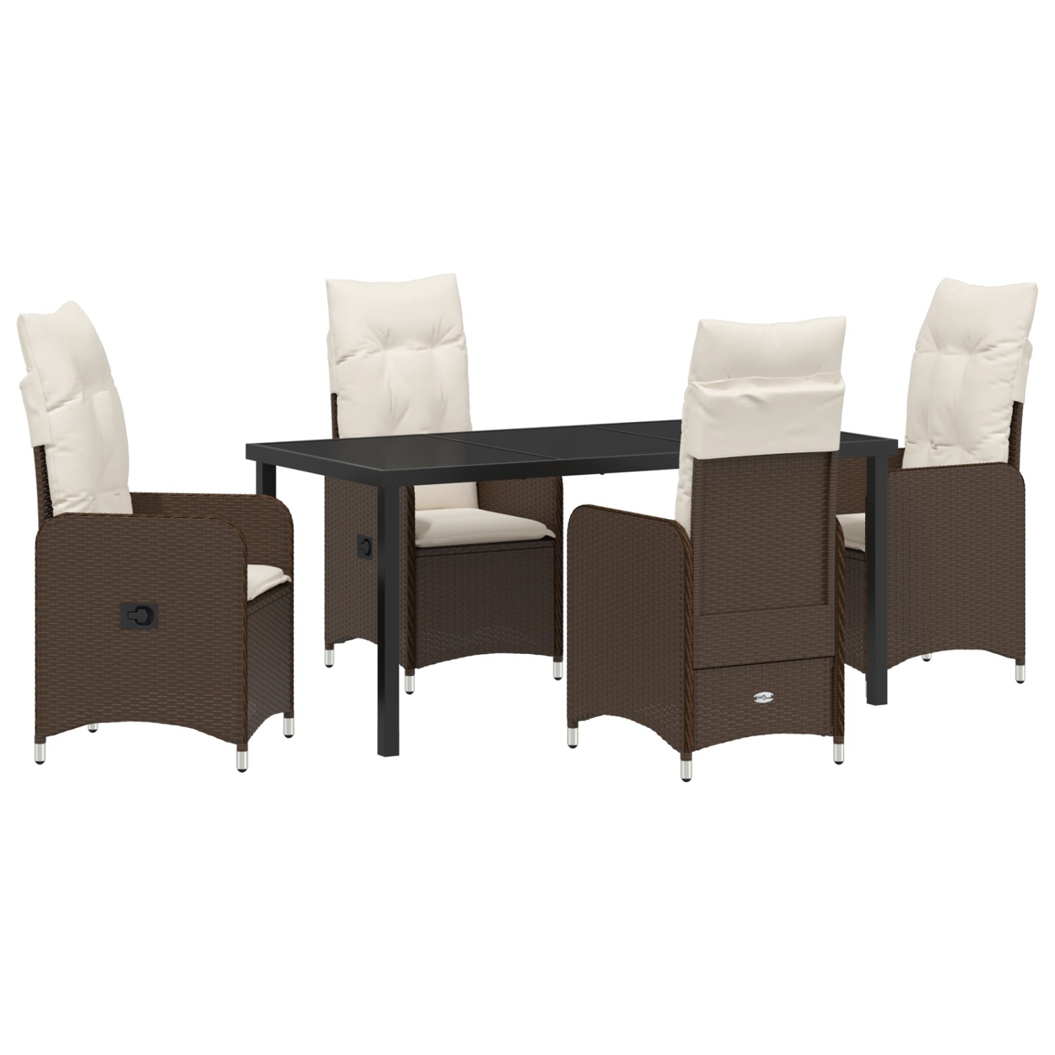 vidaXL 5-Teiliges Garten-Essset mit Kissen in Braun aus Poly Rattan 3379642 vidaXL 5-Teiliges Garten-Essset mit Kissen in Braun aus Poly Rattan 3379642 von VIDAXL