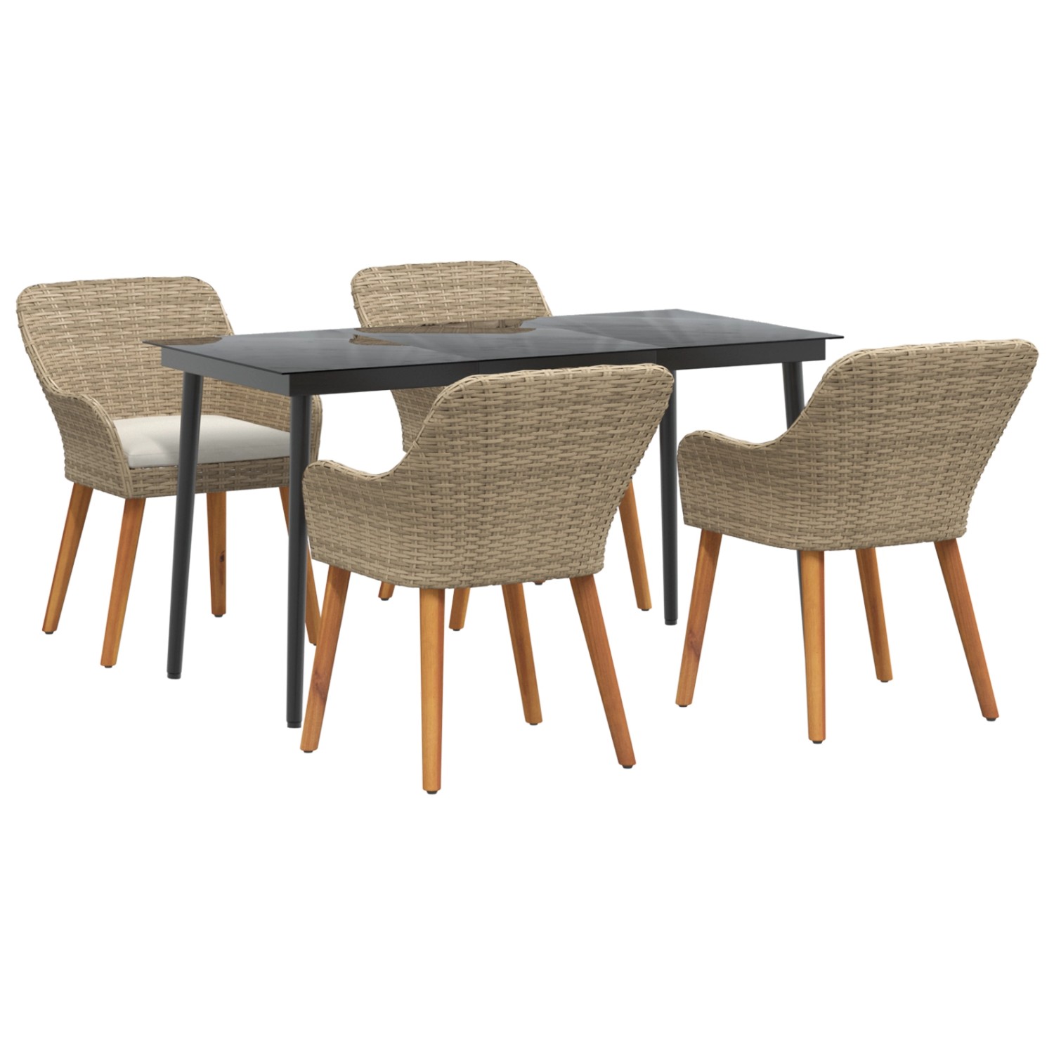 vidaXL 5-Teiliges Garten Esstischset Beige Poly Rattan 3261693 vidaXL 5-Teiliges Garten Esstischset Beige Poly Rattan 3261693 von VIDAXL
