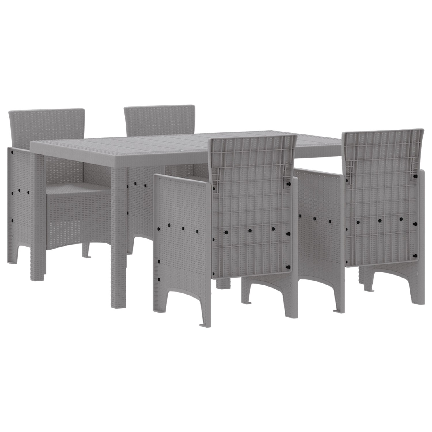 vidaXL 5-Teiliges Garten Esstischset Hellgrau Poly Rattan 3378707 vidaXL 5-Teiliges Garten Esstischset Hellgrau Poly Rattan 3378707 von VIDAXL