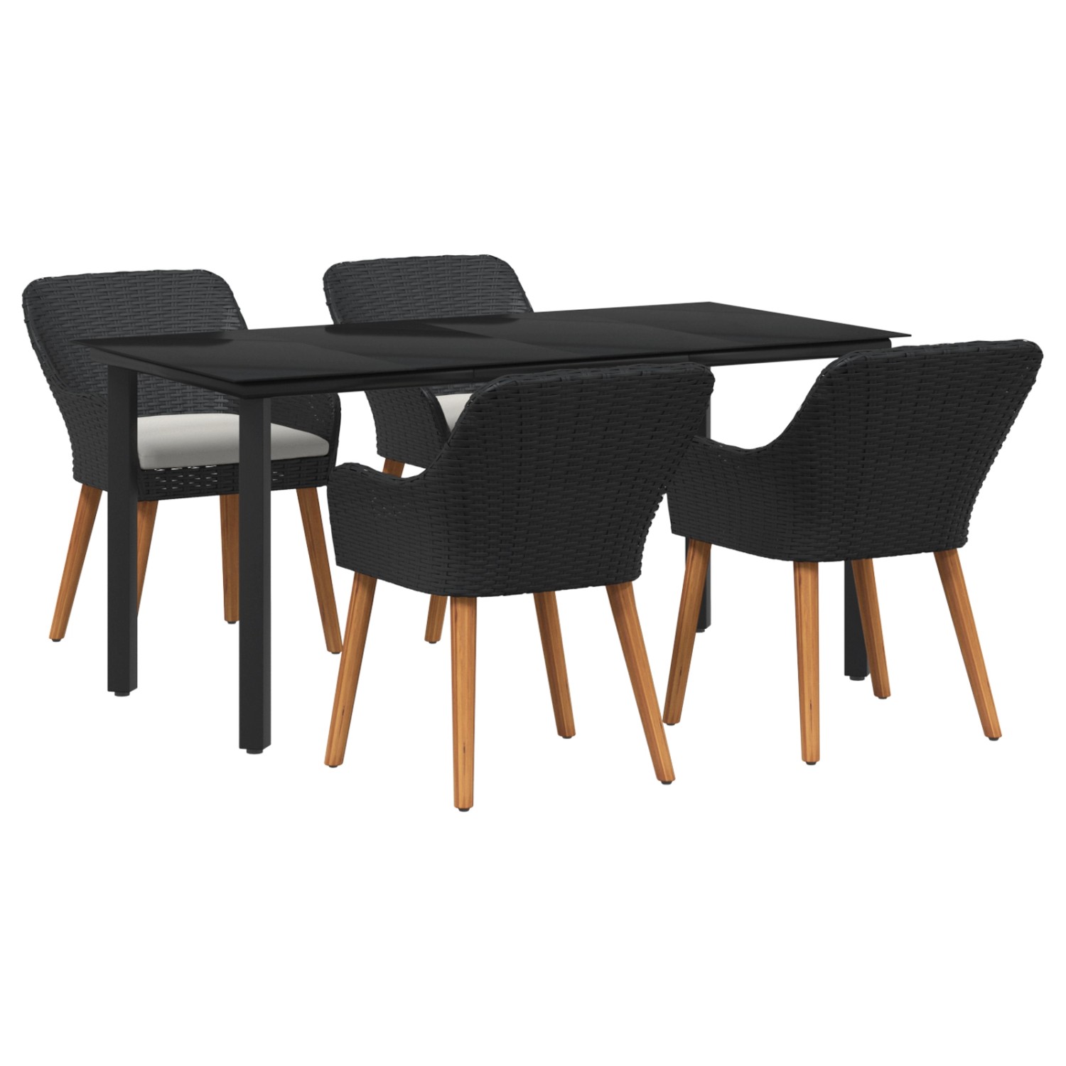 vidaXL 5-Teiliges Garten Esstischset Schwarzes Poly-Rattan 3261673 vidaXL 5-Teiliges Garten Esstischset Schwarzes Poly-Rattan 3261673 von VIDAXL