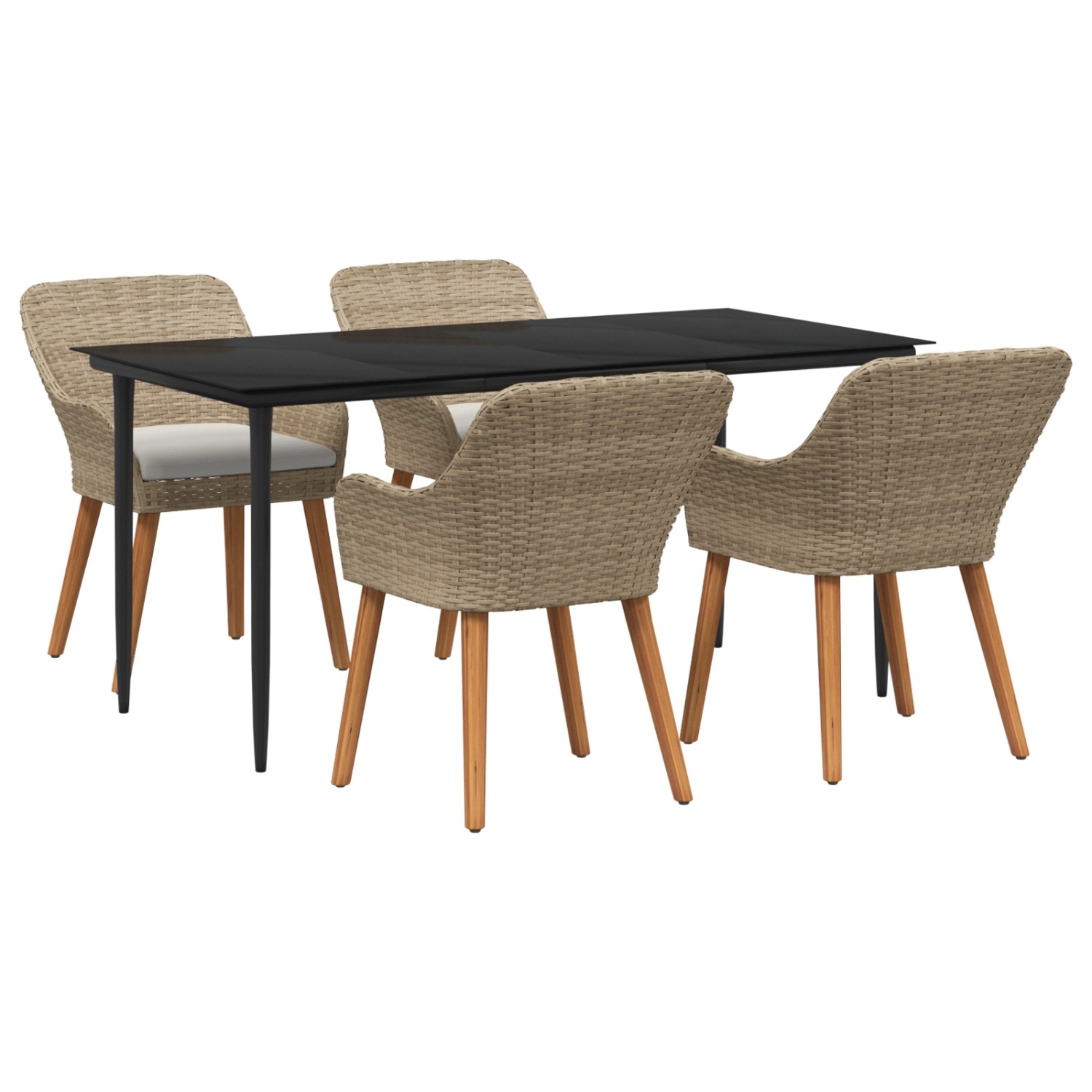 vidaXL 5-Teiliges Garten-Esszimmer-Set Beige Poly Rattan 3261694 vidaXL 5-Teiliges Garten-Esszimmer-Set Beige Poly Rattan 3261694 von VIDAXL