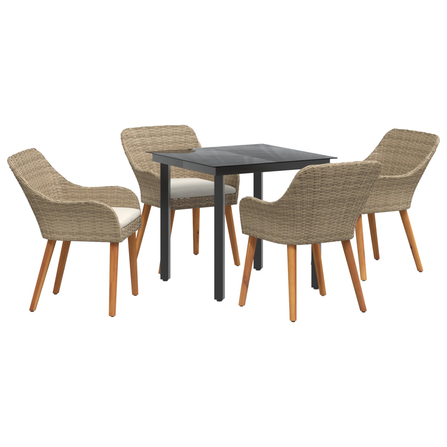 vidaXL 5-Teiliges Garten-Esszimmer Set Beigefarbenes Poly-Rattan 3261699 vidaXL 5-Teiliges Garten-Esszimmer Set Beigefarbenes Poly-Rattan 3261699 von VIDAXL