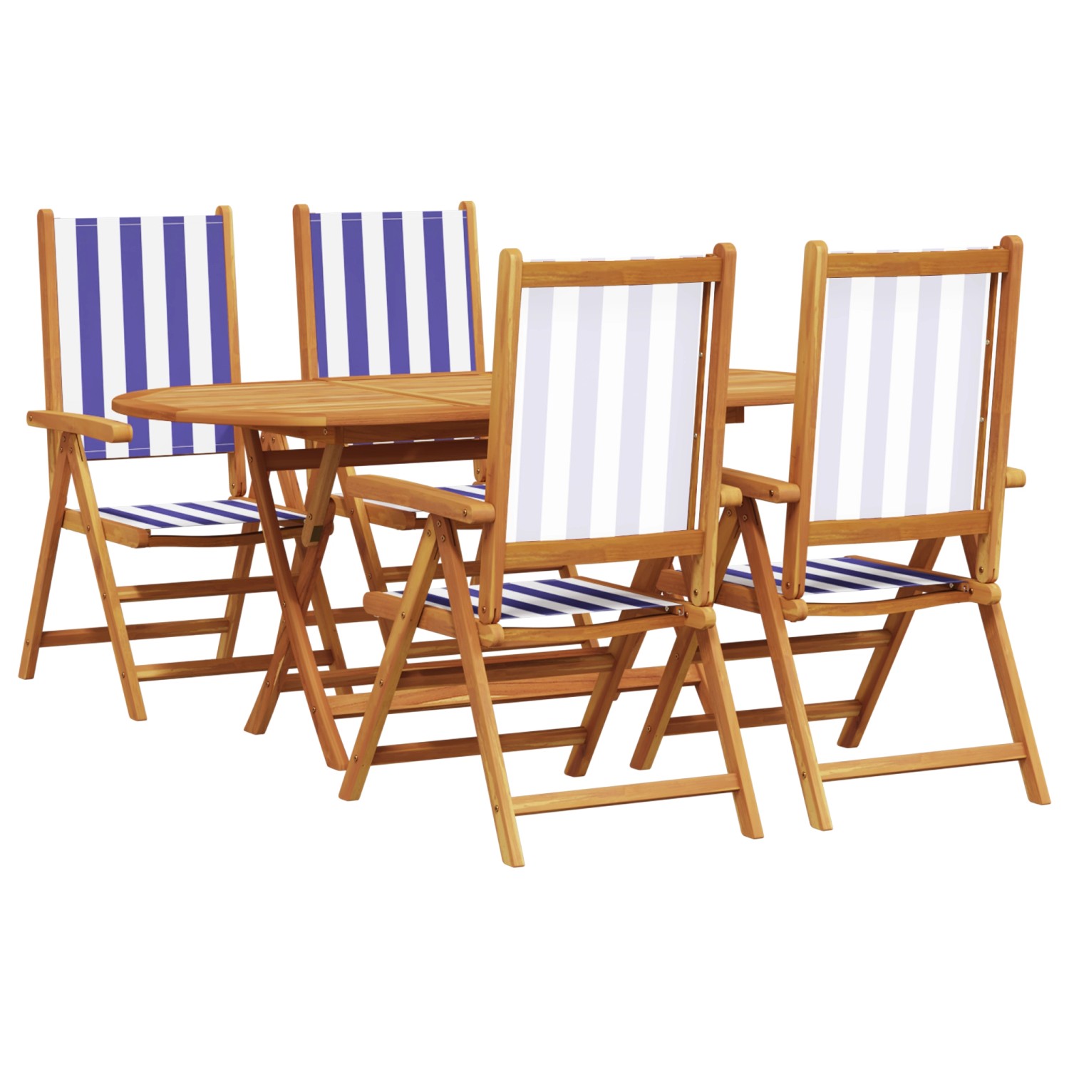 vidaXL 5-Teiliges Garten Esszimmer Set Blau und Weiß aus Massivem Akazienholz 3375752 vidaXL 5-Teiliges Garten Esszimmer Set Blau und Weiß aus Massivem Akazienholz 3375752 von VIDAXL