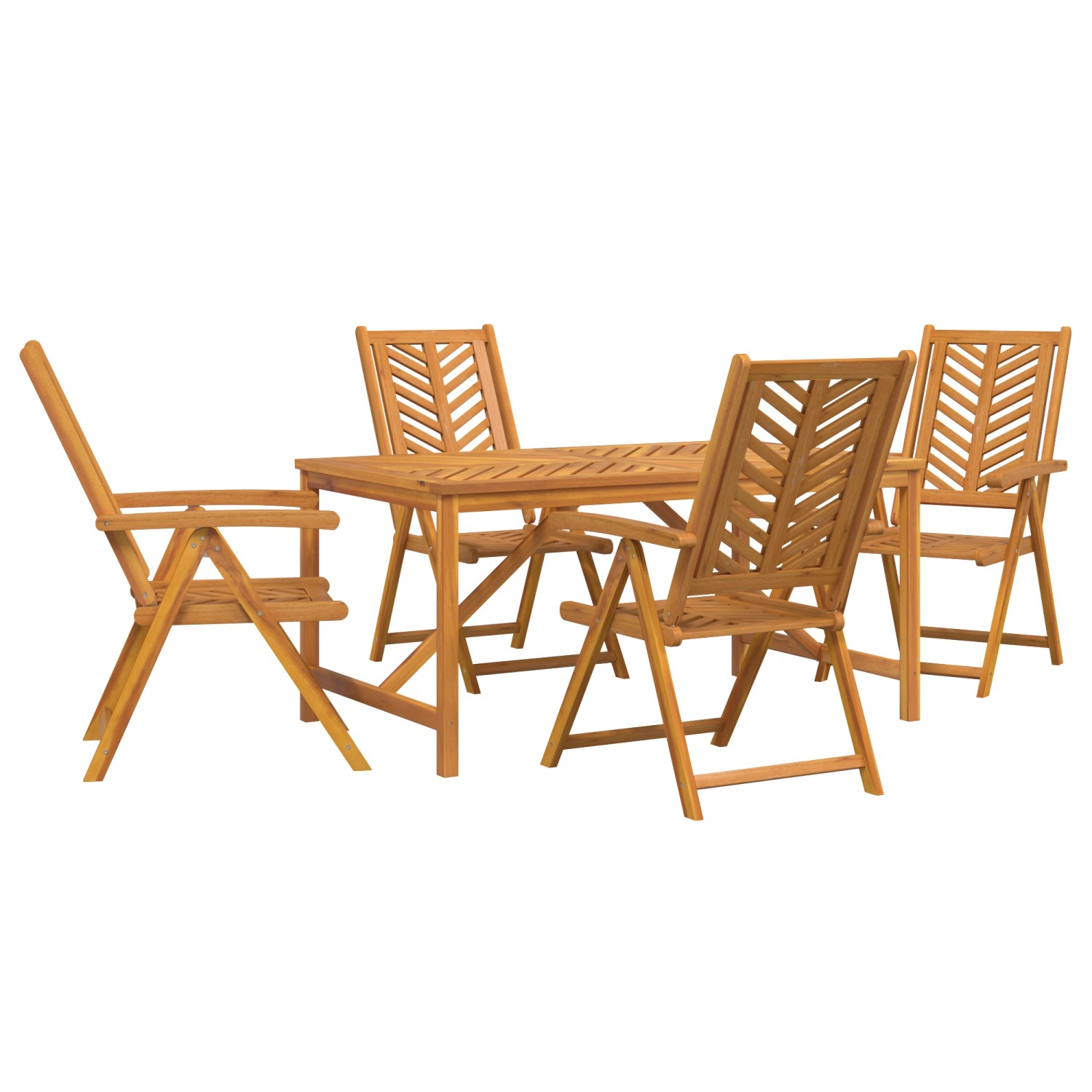 vidaXL 5-Teiliges Garten Esszimmer Set Massivholz Akazie 3154123 von VIDAXL