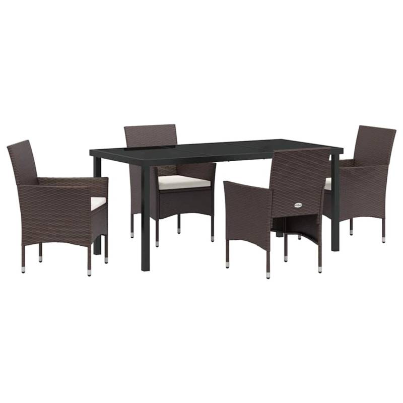 vidaXL 5-Teiliges Garten-Esszimmer-Set aus Braunem Poly Rattan 3379747 vidaXL 5-Teiliges Garten-Esszimmer-Set aus Braunem Poly Rattan 3379747 von VIDAXL