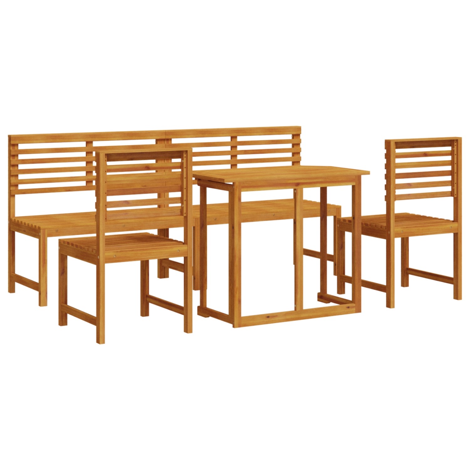 vidaXL 5-Teiliges Garten-Esszimmer-Set aus Massivem Akazienholz 3328698 von VIDAXL