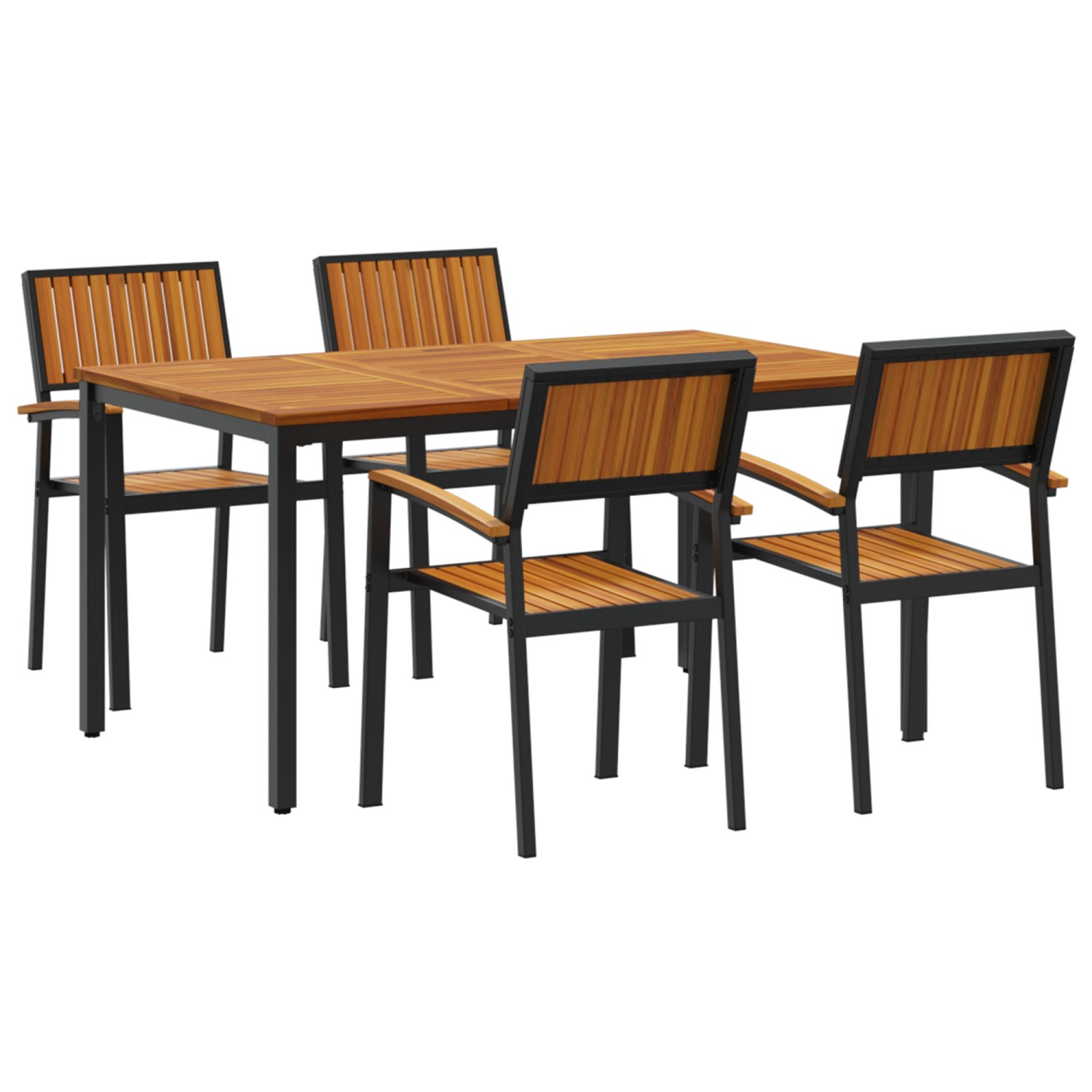 vidaXL 5-Teiliges Garten-Esszimmer-Set aus Massivem Akazienholz und Metall 3284415 vidaXL 5-Teiliges Garten-Esszimmer-Set aus Massivem Akazienholz und Metall 3284415 von VIDAXL