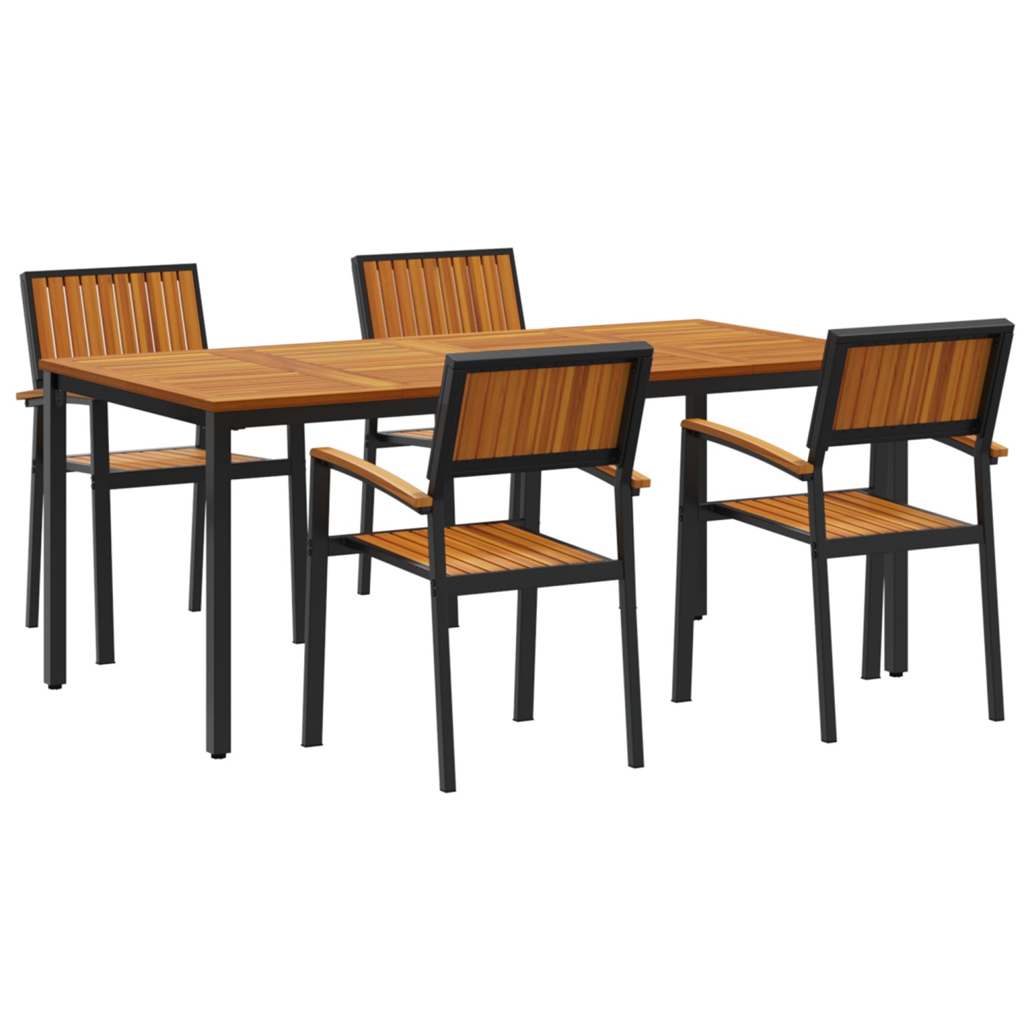 vidaXL 5-Teiliges Garten-Esszimmer-Set aus Massivem Akazienholz und Metall 3284417 vidaXL 5-Teiliges Garten-Esszimmer-Set aus Massivem Akazienholz und Metall 3284417 von VIDAXL