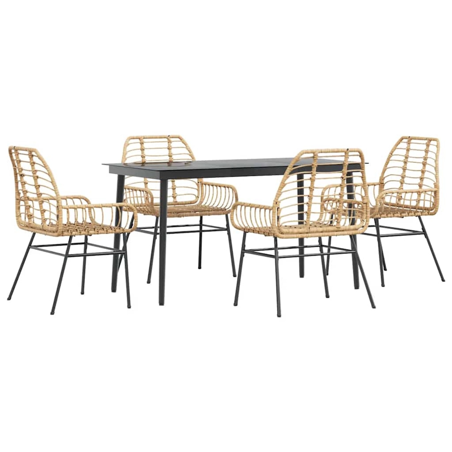 vidaXL 5-Teiliges Garten-Esszimmerset Braun Poly Rattan Glas 3334445 vidaXL 5-Teiliges Garten-Esszimmerset Braun Poly Rattan Glas 3334445 von VIDAXL