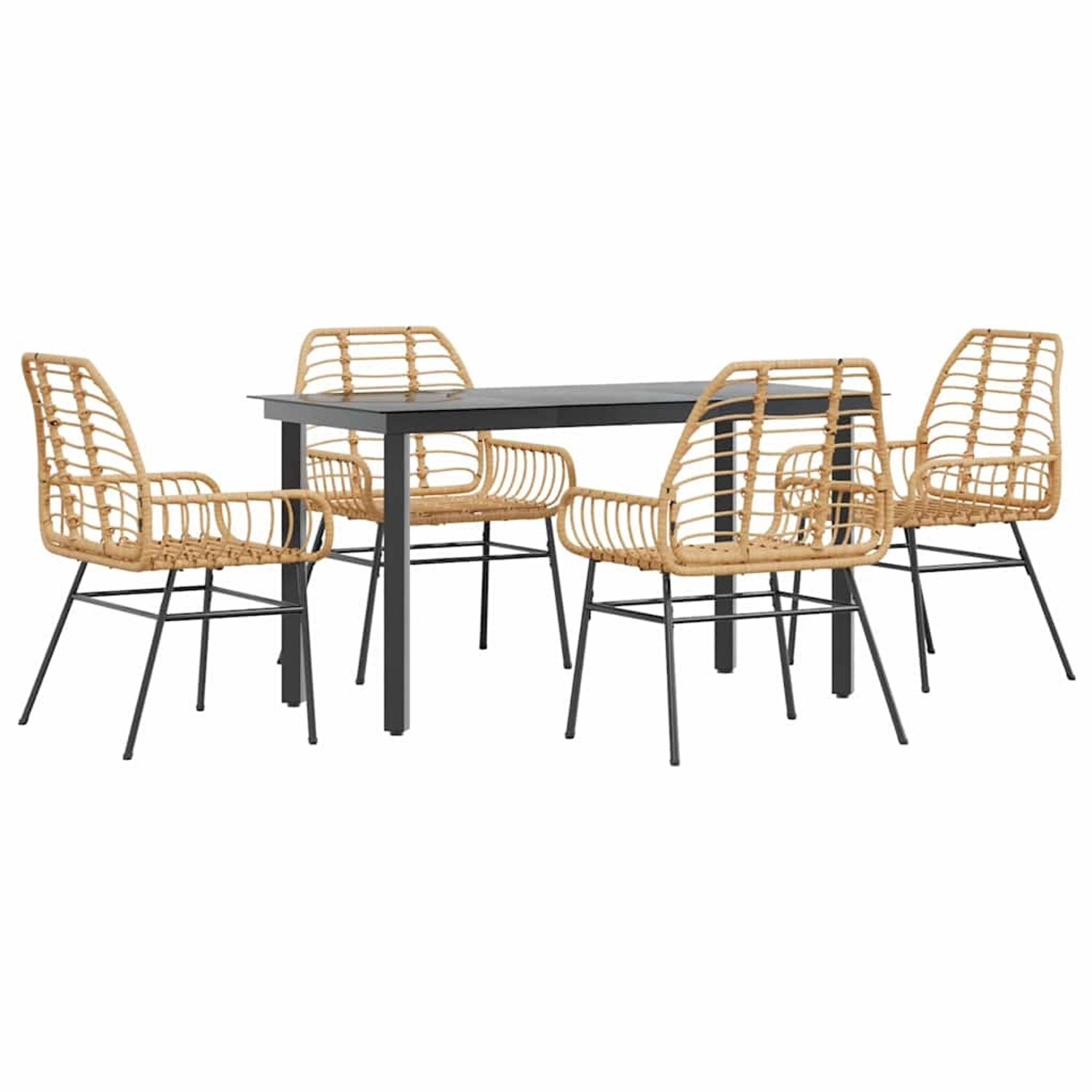 vidaXL 5-Teiliges Garten-Esszimmerset Braun Poly Rattan Glas 3334543 vidaXL 5-Teiliges Garten-Esszimmerset Braun Poly Rattan Glas 3334543 von VIDAXL