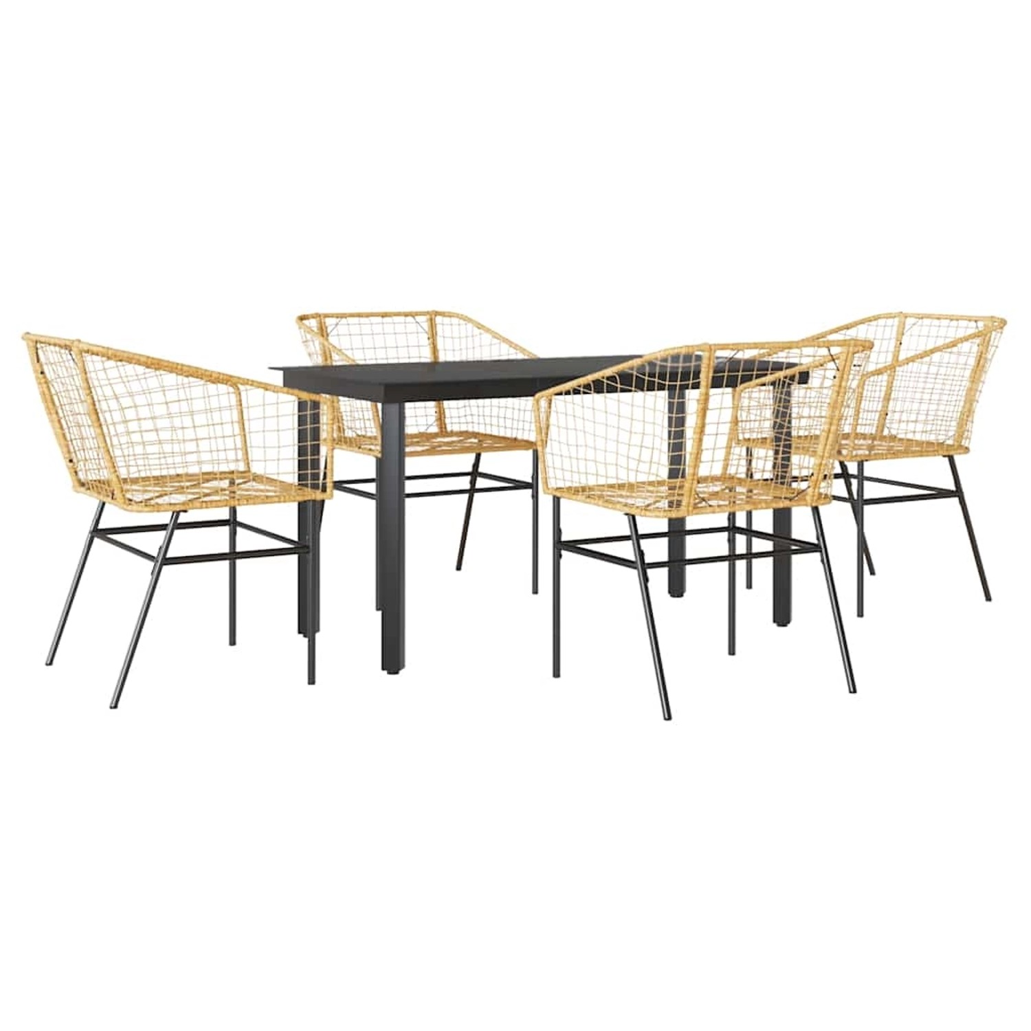 vidaXL 5-Teiliges Garten-Esszimmerset Braun Poly Rattan Glas 3334592 vidaXL 5-Teiliges Garten-Esszimmerset Braun Poly Rattan Glas 3334592 von VIDAXL