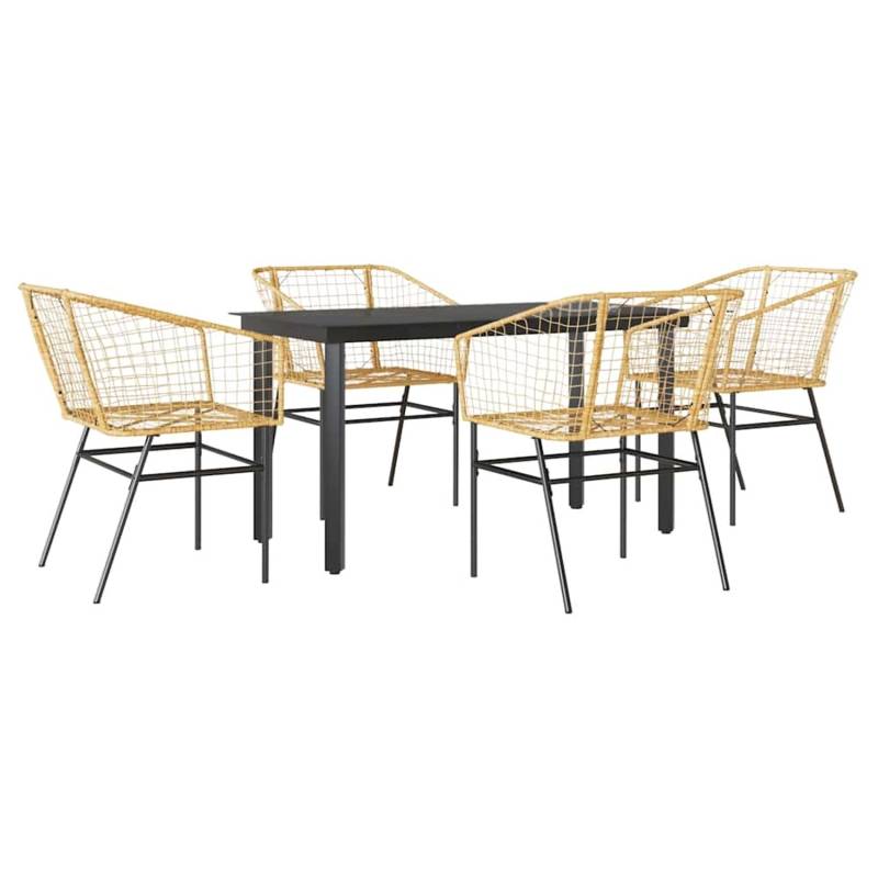 vidaXL 5-Teiliges Garten-Esszimmerset Braun Poly Rattan Glas 3334592 vidaXL 5-Teiliges Garten-Esszimmerset Braun Poly Rattan Glas 3334592 von VIDAXL