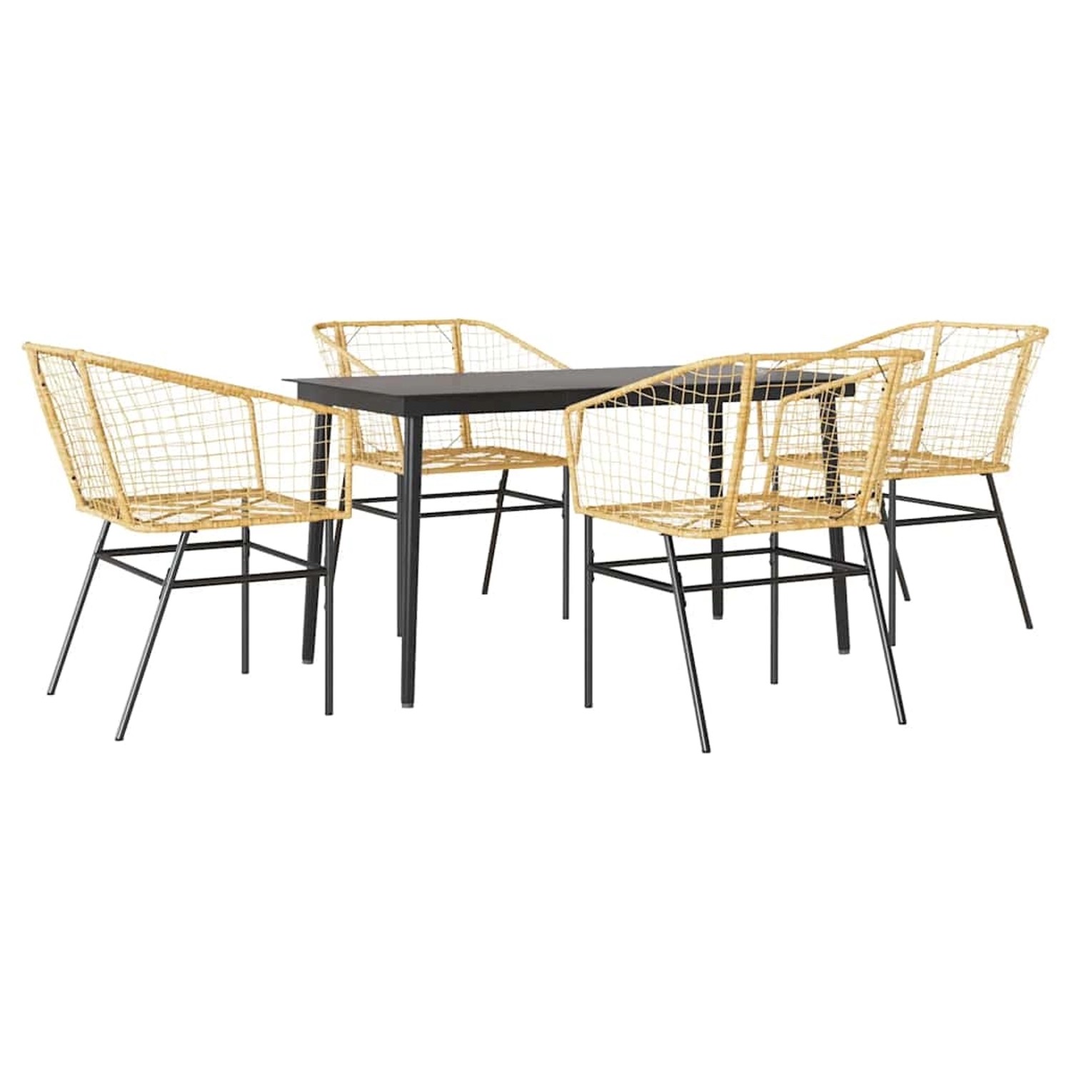 vidaXL 5-Teiliges Garten-Esszimmerset Poly Rattan Glas 3334494 vidaXL 5-Teiliges Garten-Esszimmerset Poly Rattan Glas 3334494 von VIDAXL