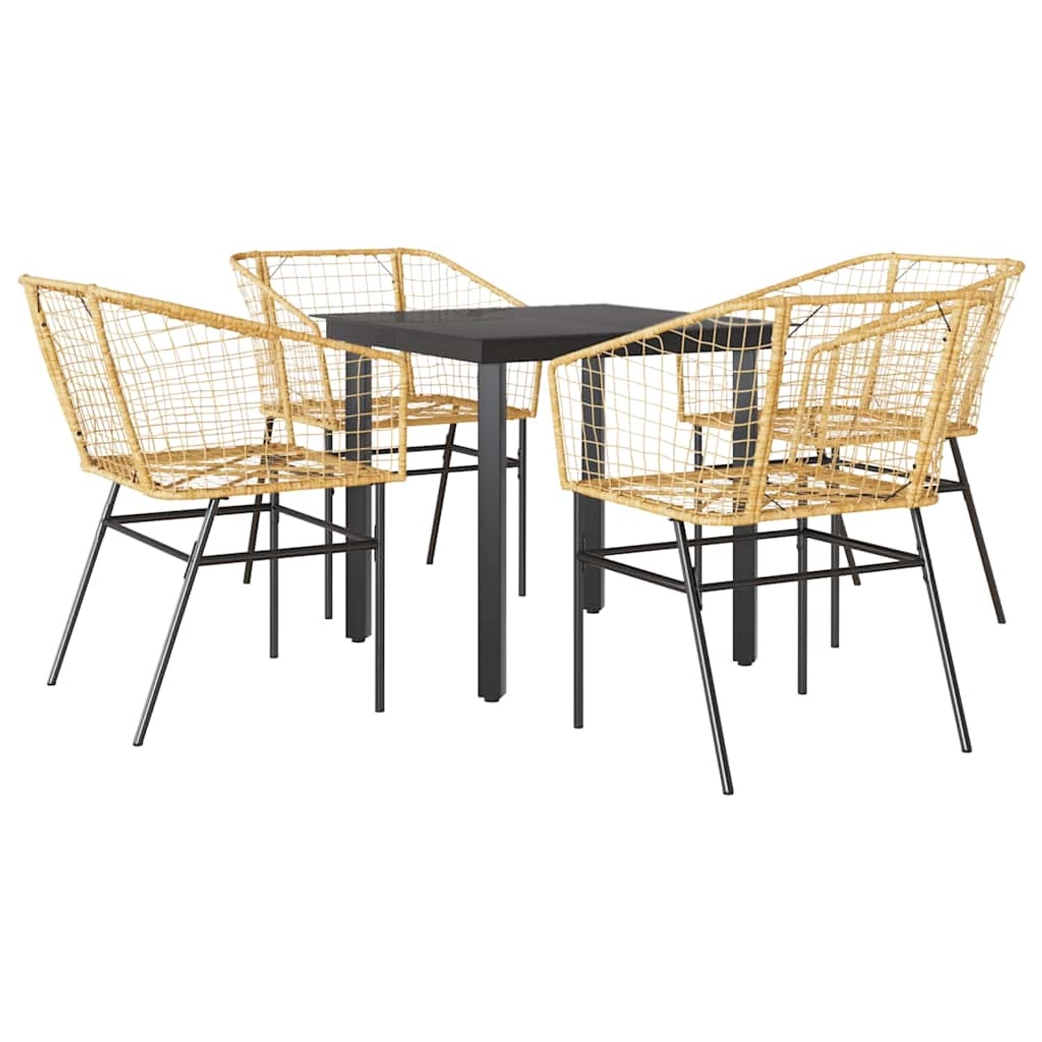 vidaXL 5-Teiliges Garten-Esszimmerset Poly Rattan Glas 3334591 vidaXL 5-Teiliges Garten-Esszimmerset Poly Rattan Glas 3334591 von VIDAXL