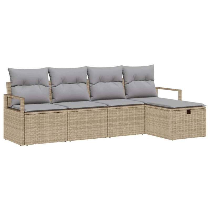 vidaXL 5-Teiliges Garten-Sofa-Set mit Kissen in Beige aus Poly Rattan 3360491 vidaXL 5-Teiliges Garten-Sofa-Set mit Kissen in Beige aus Poly Rattan 3360491 von VIDAXL