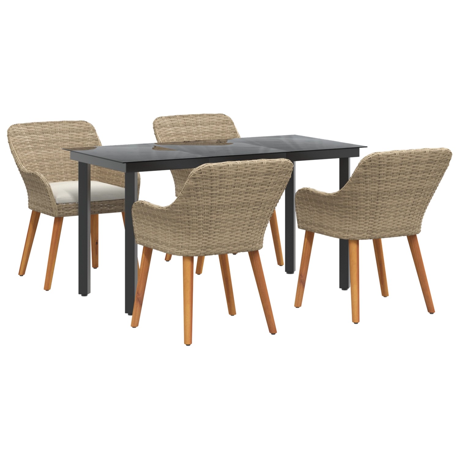 vidaXL 5-Teiliges Gartentischset Beige Poly Rattan 3261700 vidaXL 5-Teiliges Gartentischset Beige Poly Rattan 3261700 von VIDAXL