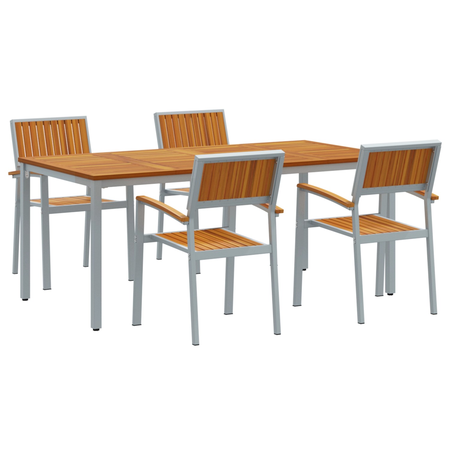 vidaXL 5-Teiliges Gartentischset aus Solidem Akazienholz und Metall 3284425 vidaXL 5-Teiliges Gartentischset aus Solidem Akazienholz und Metall 3284425 von VIDAXL