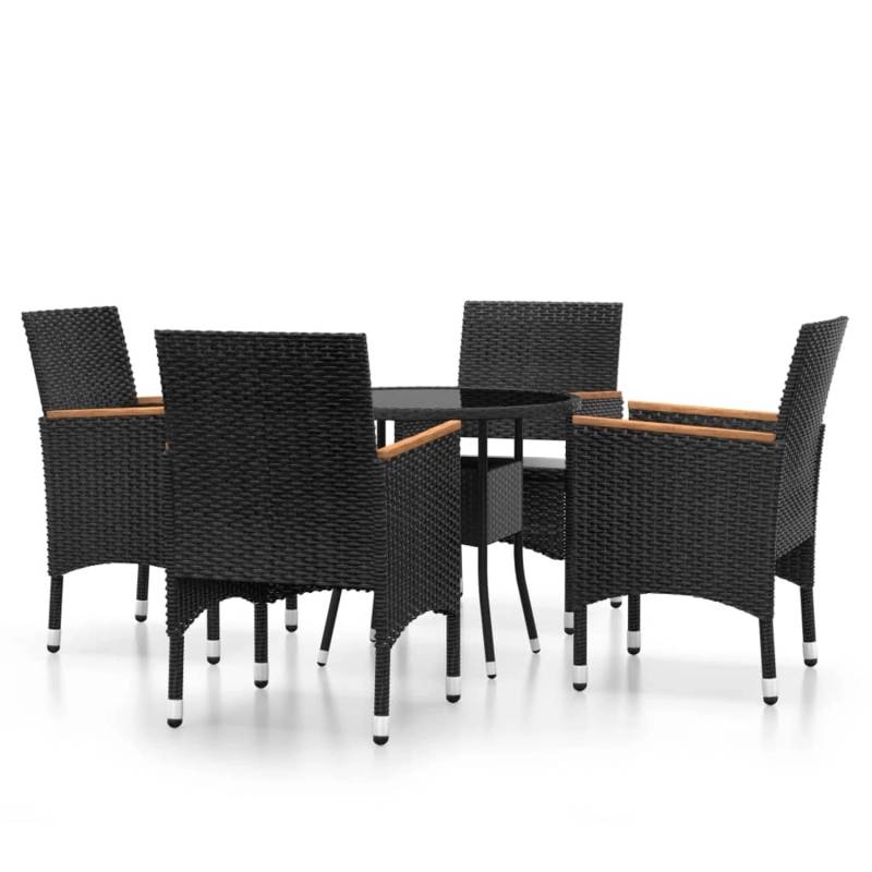 vidaXL 5-Tlg Bistro-Set Poly-Rattan und Hartglas Schwarz 3095904 vidaXL 5-Tlg Bistro-Set Poly-Rattan und Hartglas Schwarz 3095904 von VIDAXL