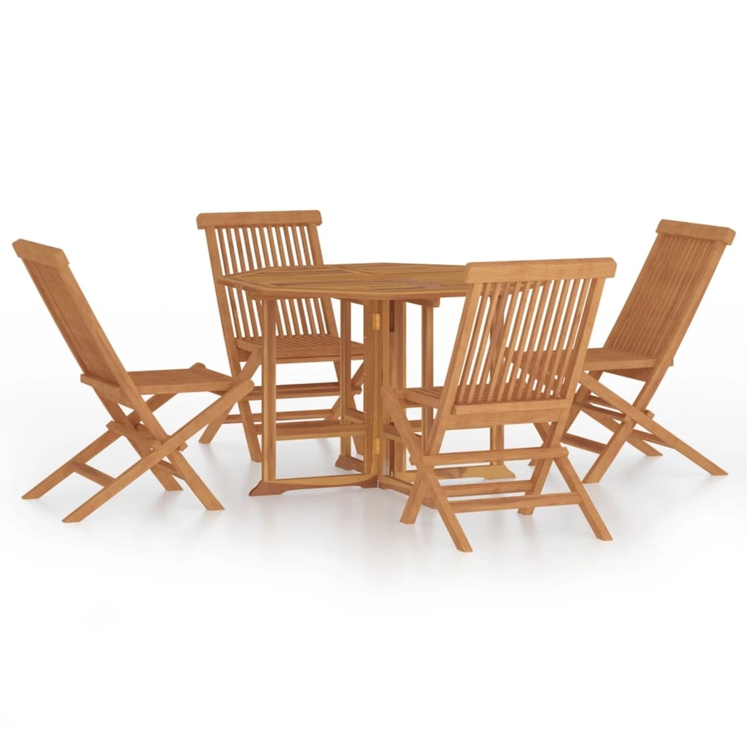 vidaXL 5-Tlg Garten-Essgruppe Klappbar Massivholz Teak 3096573 von VIDAXL