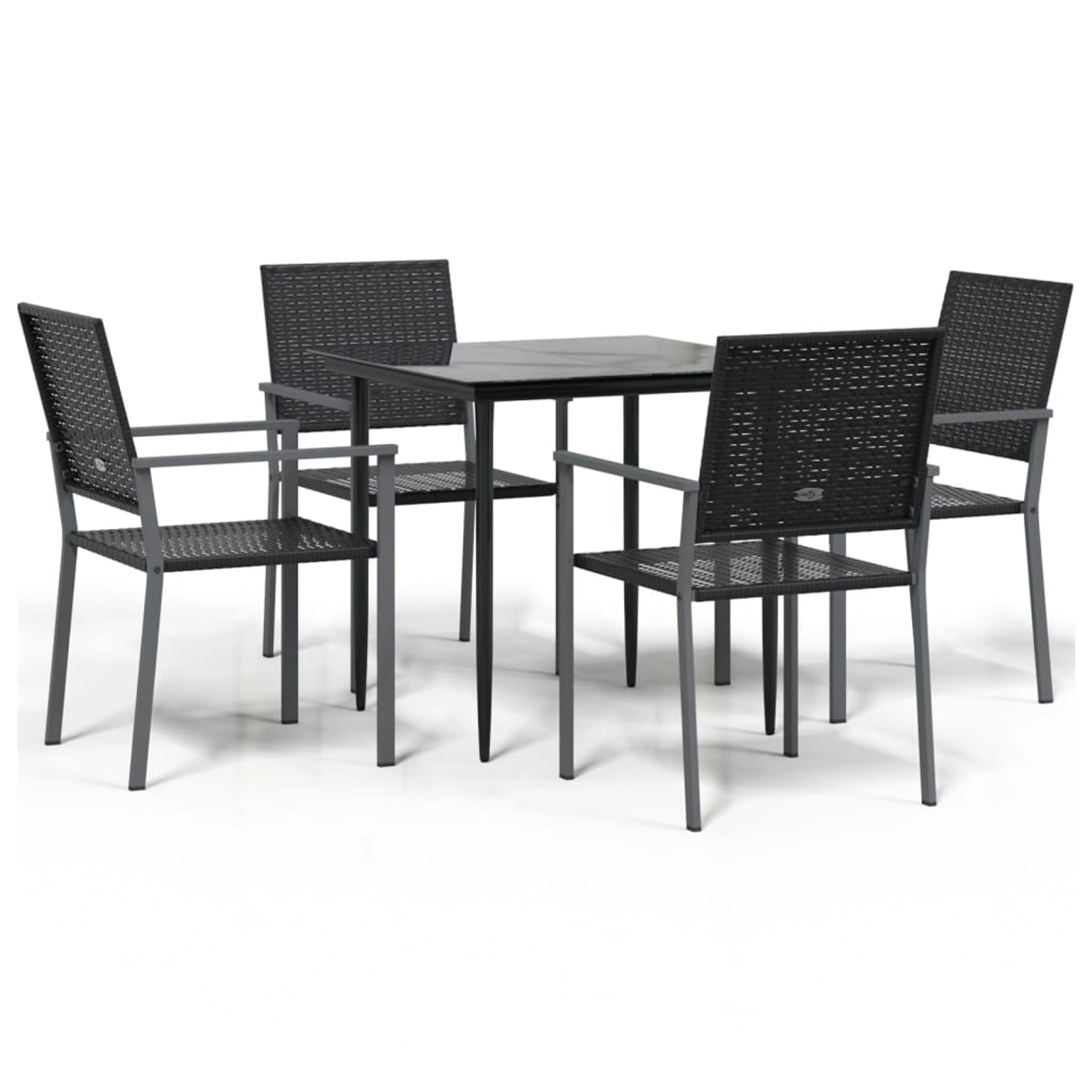 vidaXL 5-Tlg Garten-Essgruppe Poly Rattan und Stahl 3187004 von VIDAXL