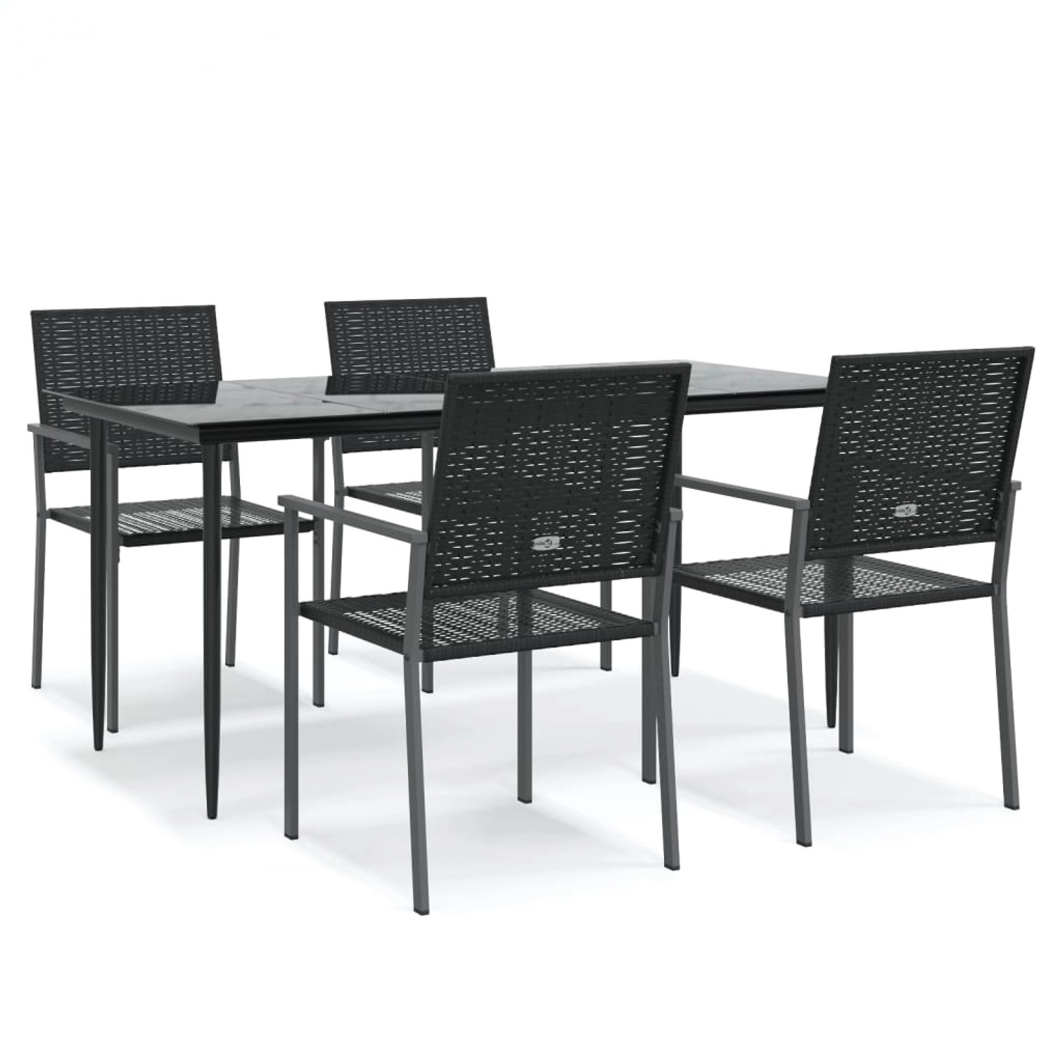 vidaXL 5-Tlg Garten-Essgruppe Poly Rattan und Stahl 3187011 von VIDAXL