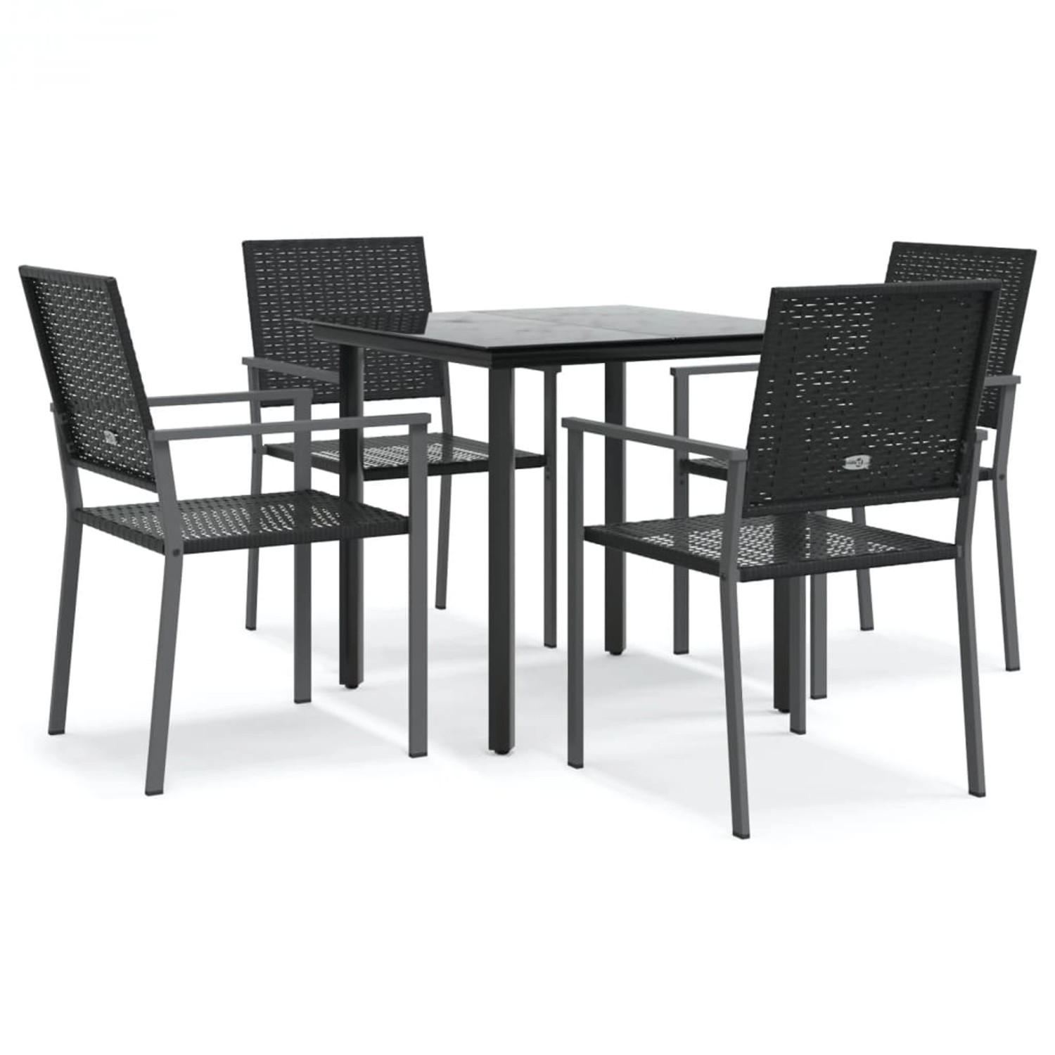 vidaXL 5-Tlg Garten-Essgruppe Poly Rattan und Stahl 3187020 von VIDAXL