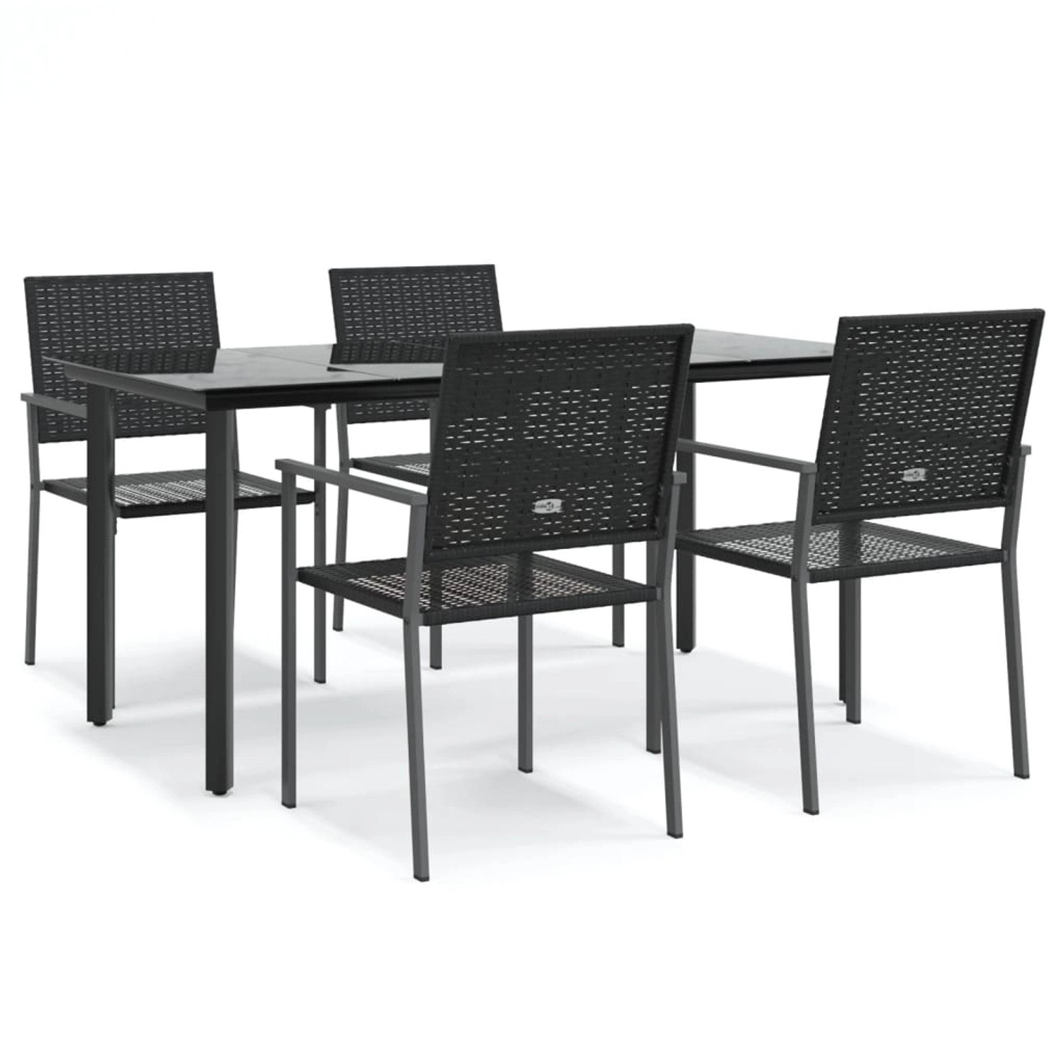 vidaXL 5-Tlg Garten-Essgruppe Poly Rattan und Stahl 3187027 von VIDAXL