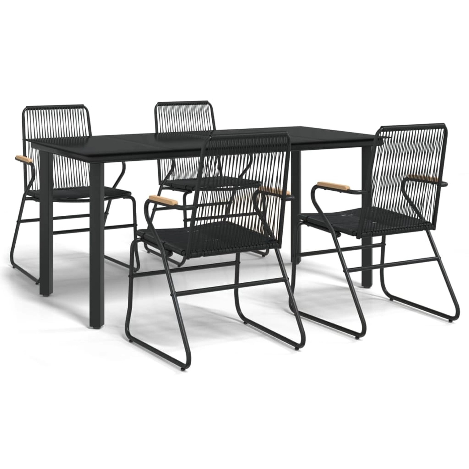 vidaXL 5-Tlg Garten-Essgruppe Schwarz PVC Rattan 3156572 vidaXL 5-Tlg Garten-Essgruppe Schwarz PVC Rattan 3156572 von VIDAXL