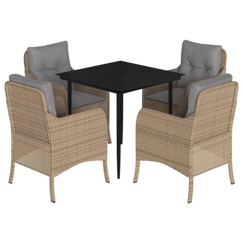 vidaXL 5-Tlg Garten-Essgruppe mit Kissen Beige Poly Rattan 3211977 vidaXL 5-Tlg Garten-Essgruppe mit Kissen Beige Poly Rattan 3211977 von VIDAXL