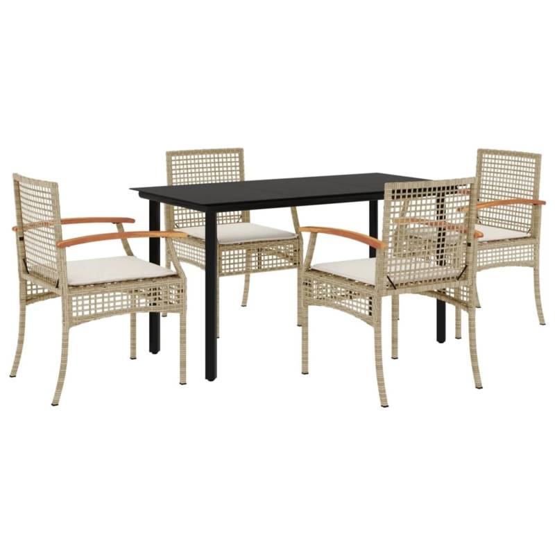 vidaXL 5-Tlg Garten-Essgruppe mit Kissen Beige Poly Rattan 3213633 vidaXL 5-Tlg Garten-Essgruppe mit Kissen Beige Poly Rattan 3213633 von VIDAXL