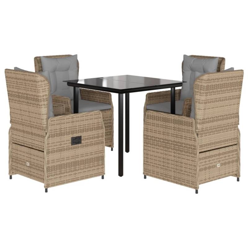 vidaXL 5-Tlg Garten-Essgruppe mit Kissen Beige Poly Rattan 3262876 vidaXL 5-Tlg Garten-Essgruppe mit Kissen Beige Poly Rattan 3262876 von VIDAXL