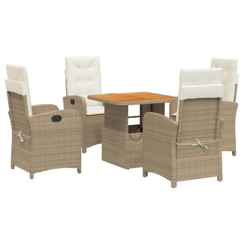 vidaXL 5-Tlg Garten-Essgruppe mit Kissen Beige Poly Rattan 3277350 vidaXL 5-Tlg Garten-Essgruppe mit Kissen Beige Poly Rattan 3277350 von VIDAXL