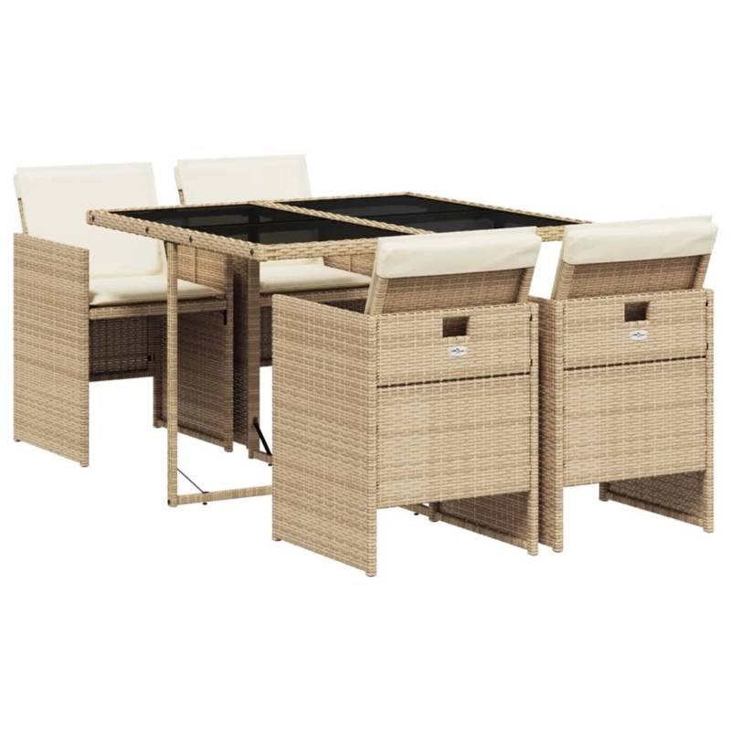 vidaXL 5-Tlg Garten-Essgruppe mit Kissen Beige Poly Rattan 3277665 vidaXL 5-Tlg Garten-Essgruppe mit Kissen Beige Poly Rattan 3277665 von VIDAXL