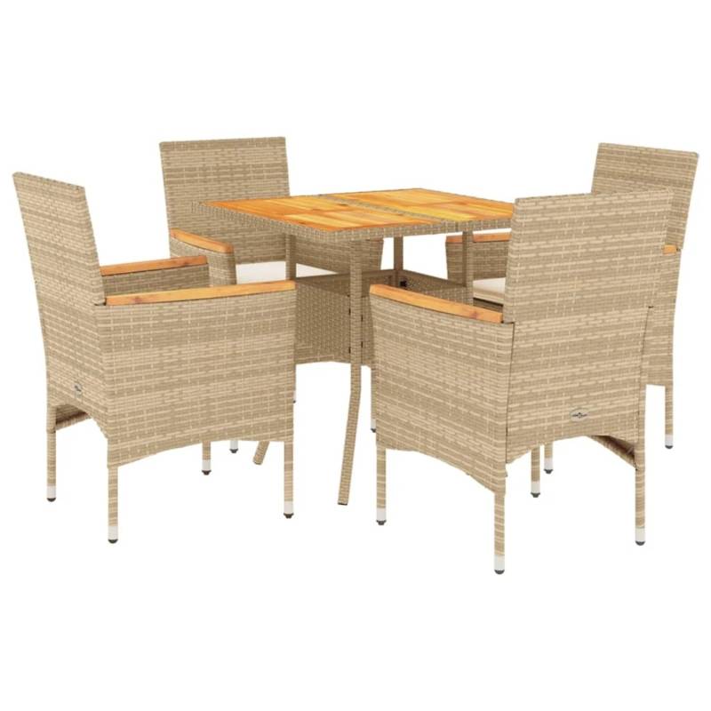 vidaXL 5-Tlg Garten-Essgruppe mit Kissen Beige Poly Rattan Akazie 3278702 vidaXL 5-Tlg Garten-Essgruppe mit Kissen Beige Poly Rattan Akazie 3278702 von VIDAXL