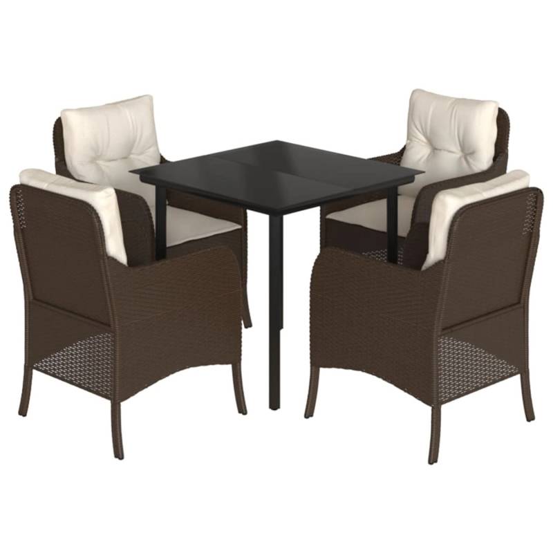 vidaXL 5-Tlg Garten-Essgruppe mit Kissen Braun Poly Rattan 3211942 vidaXL 5-Tlg Garten-Essgruppe mit Kissen Braun Poly Rattan 3211942 von VIDAXL