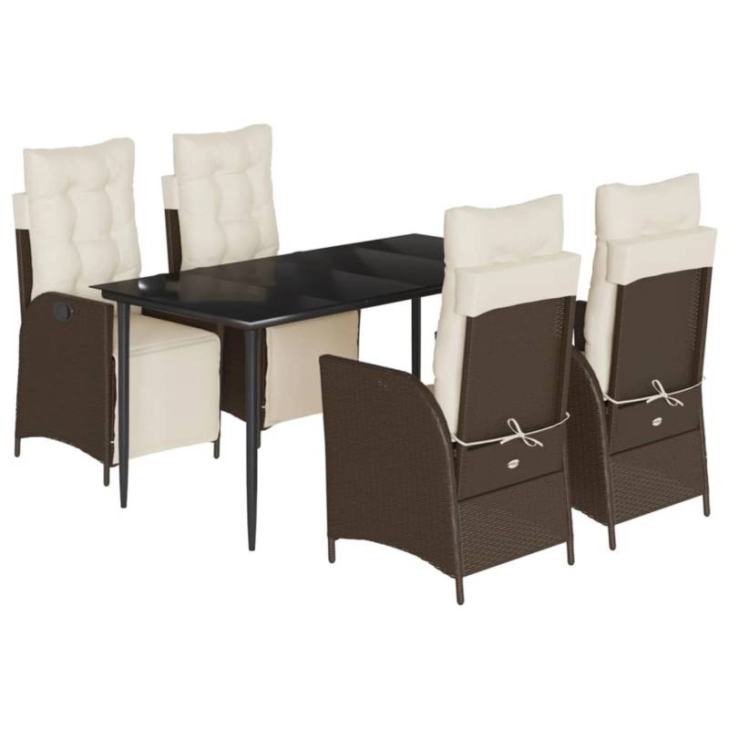 vidaXL 5-Tlg Garten-Essgruppe mit Kissen Braun Poly Rattan 3213409 vidaXL 5-Tlg Garten-Essgruppe mit Kissen Braun Poly Rattan 3213409 von VIDAXL