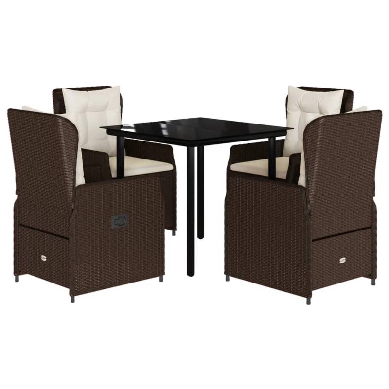 vidaXL 5-Tlg Garten-Essgruppe mit Kissen Braun Poly Rattan 3262848 vidaXL 5-Tlg Garten-Essgruppe mit Kissen Braun Poly Rattan 3262848 von VIDAXL