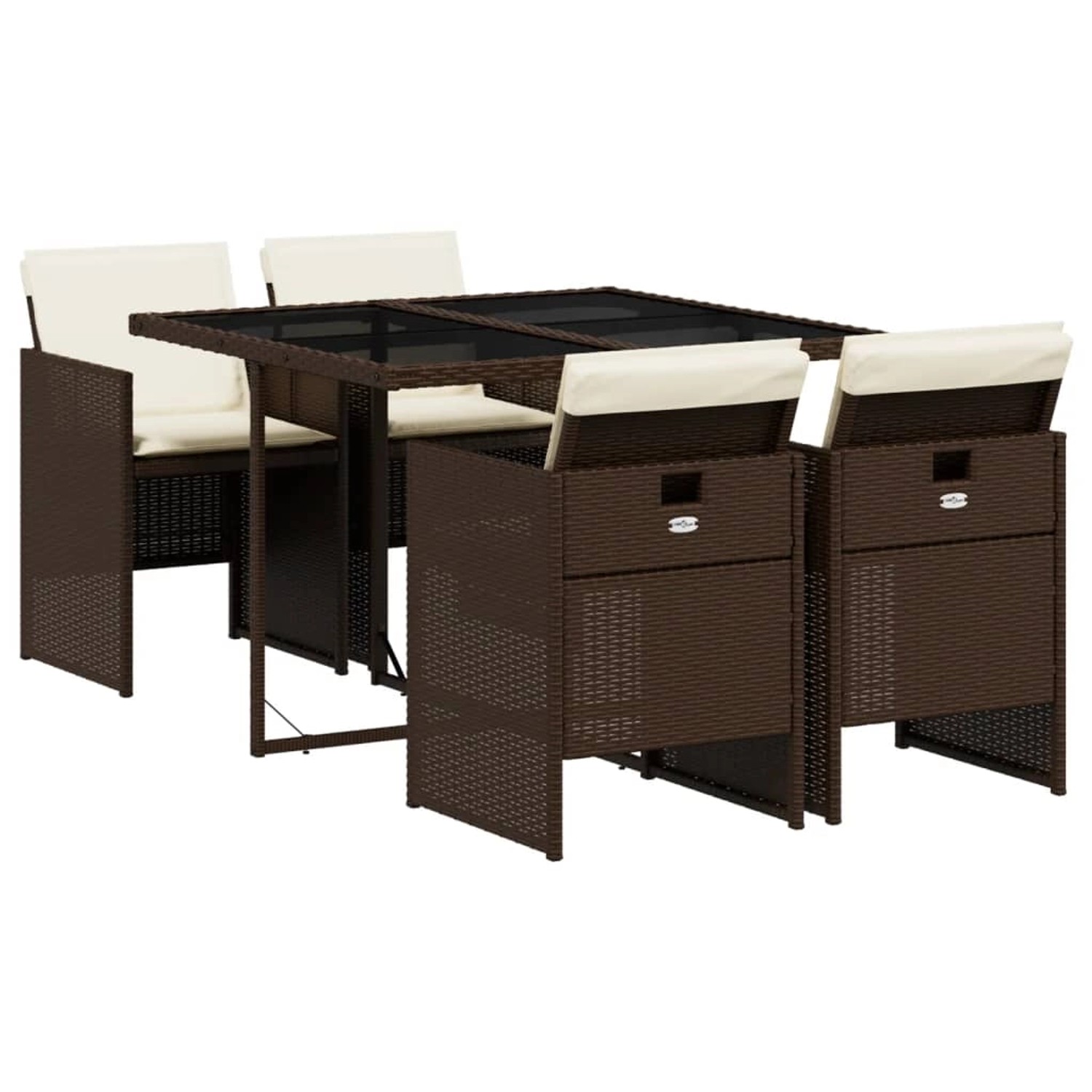 vidaXL 5-Tlg Garten-Essgruppe mit Kissen Braun Poly Rattan 3277664 vidaXL 5-Tlg Garten-Essgruppe mit Kissen Braun Poly Rattan 3277664 von VIDAXL