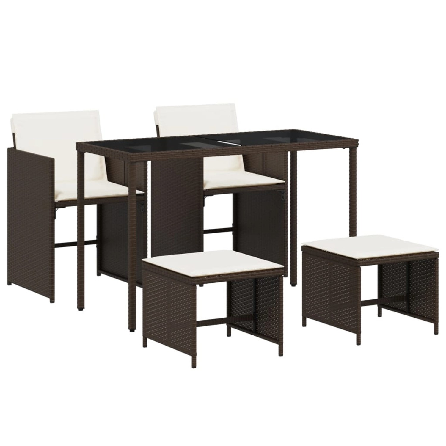 vidaXL 5-Tlg Garten-Essgruppe mit Kissen Braun Poly Rattan 365082 vidaXL 5-Tlg Garten-Essgruppe mit Kissen Braun Poly Rattan 365082 von VIDAXL
