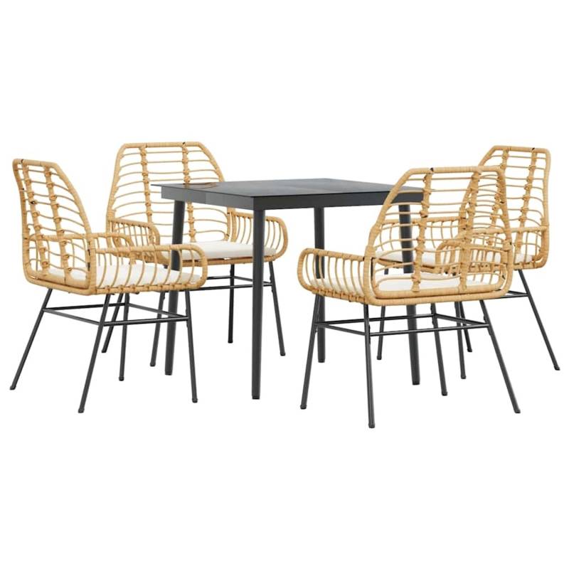 vidaXL 5-Tlg Garten-Essgruppe mit Kissen Braun Poly Rattan Glas 3334458 vidaXL 5-Tlg Garten-Essgruppe mit Kissen Braun Poly Rattan Glas 3334458 von VIDAXL